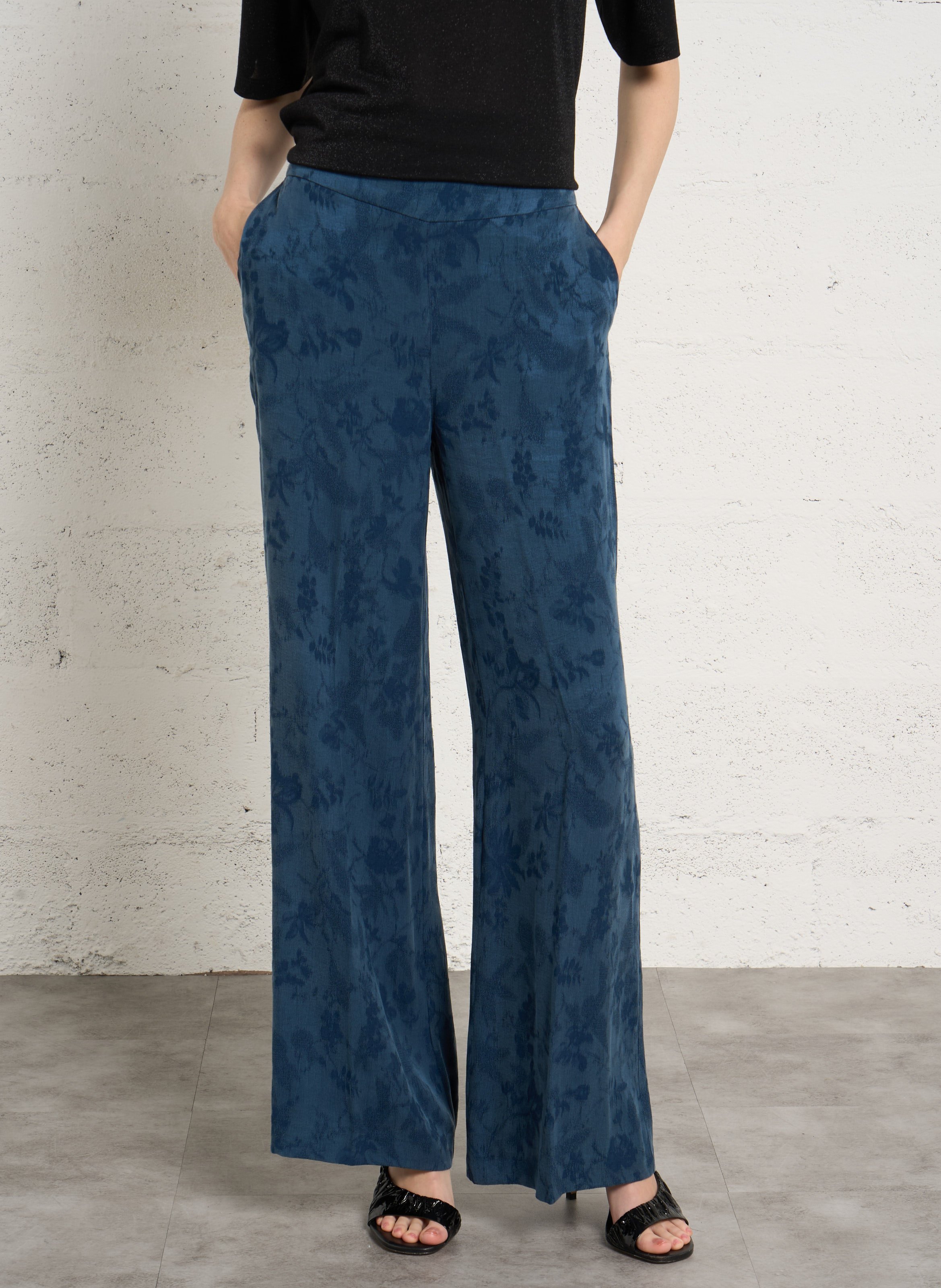 Weit geschnittene Jacquard-Hose MOMONI Blau