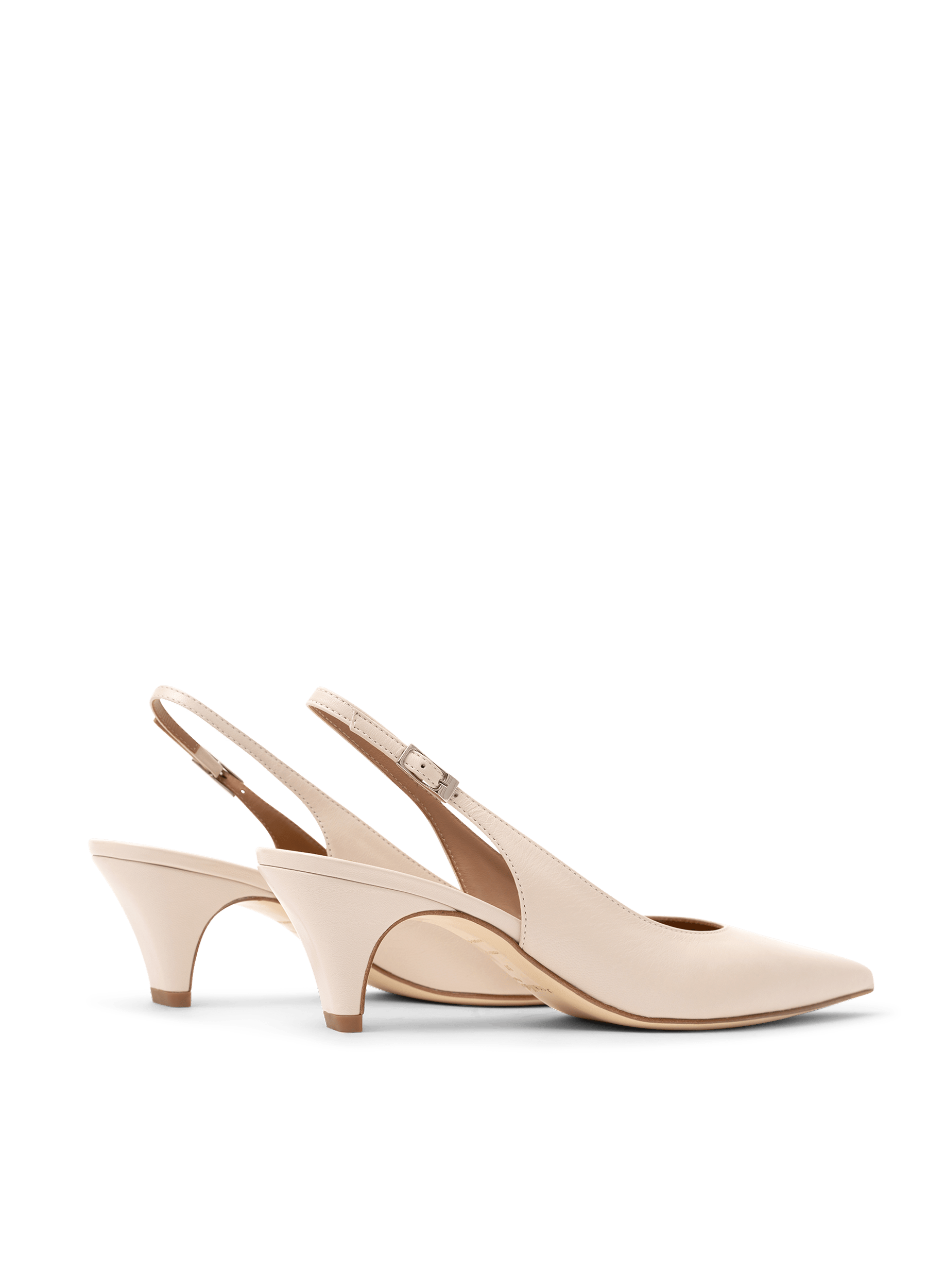 Slingback en cuir nappa latte PARALLELE PARIS Blanc