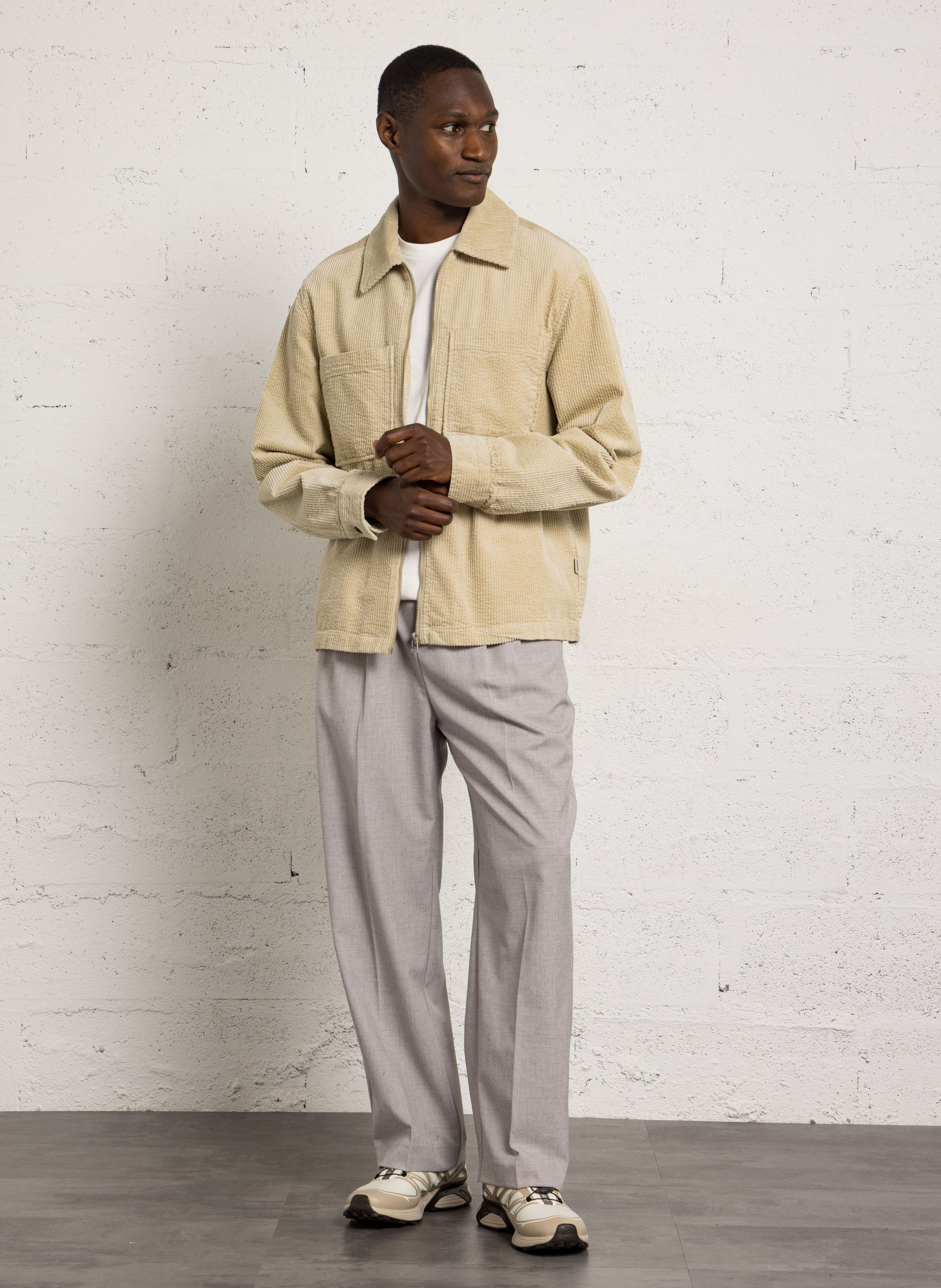 Veste col classique en coton MINIMUM Beige