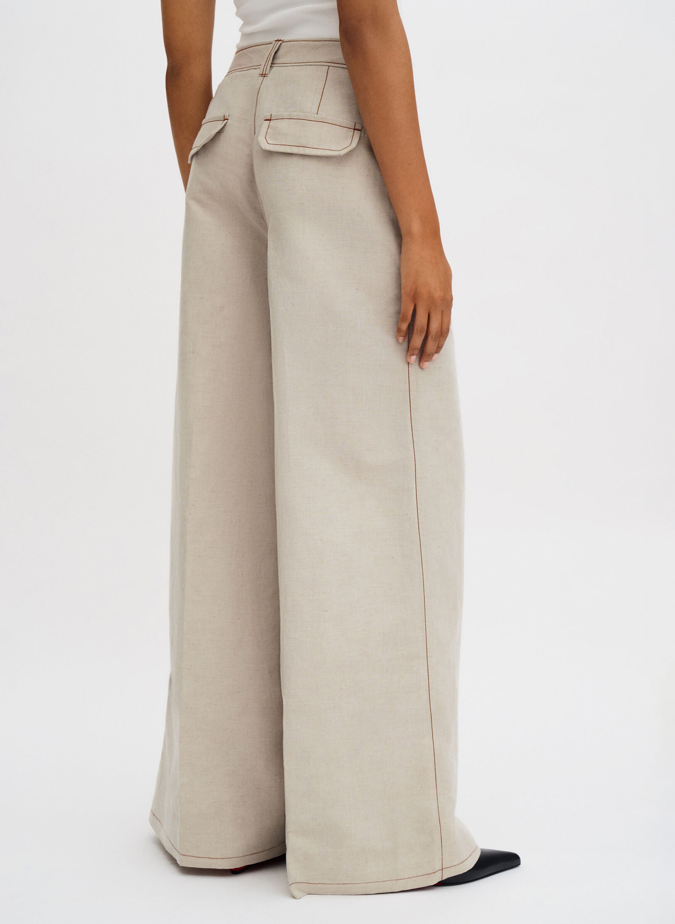 Jean large taille haute  FILIPPA K Beige