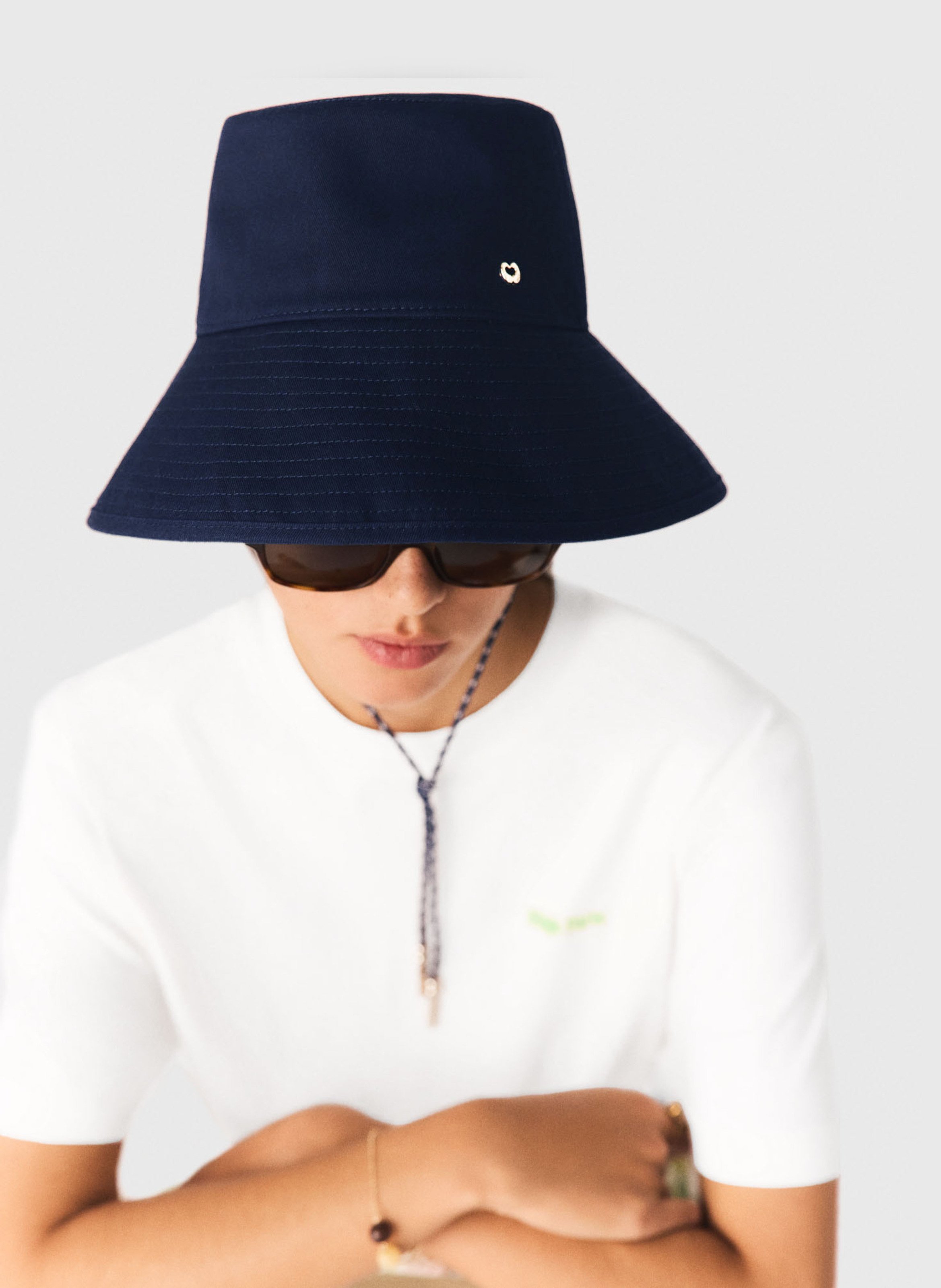 Katoenen zonnehoed MAJE Blauw