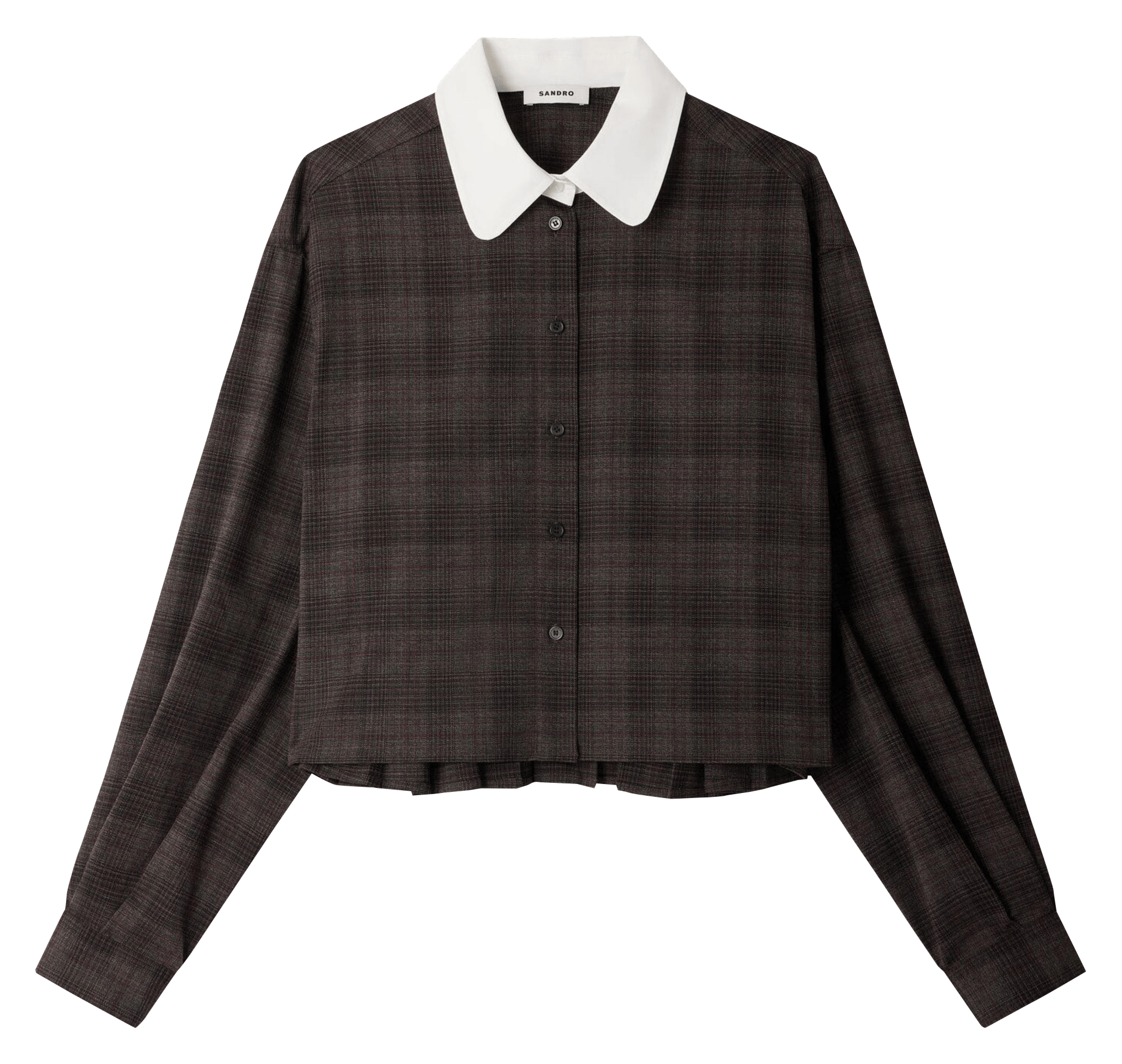 Straight checked shirt SANDRO Grey