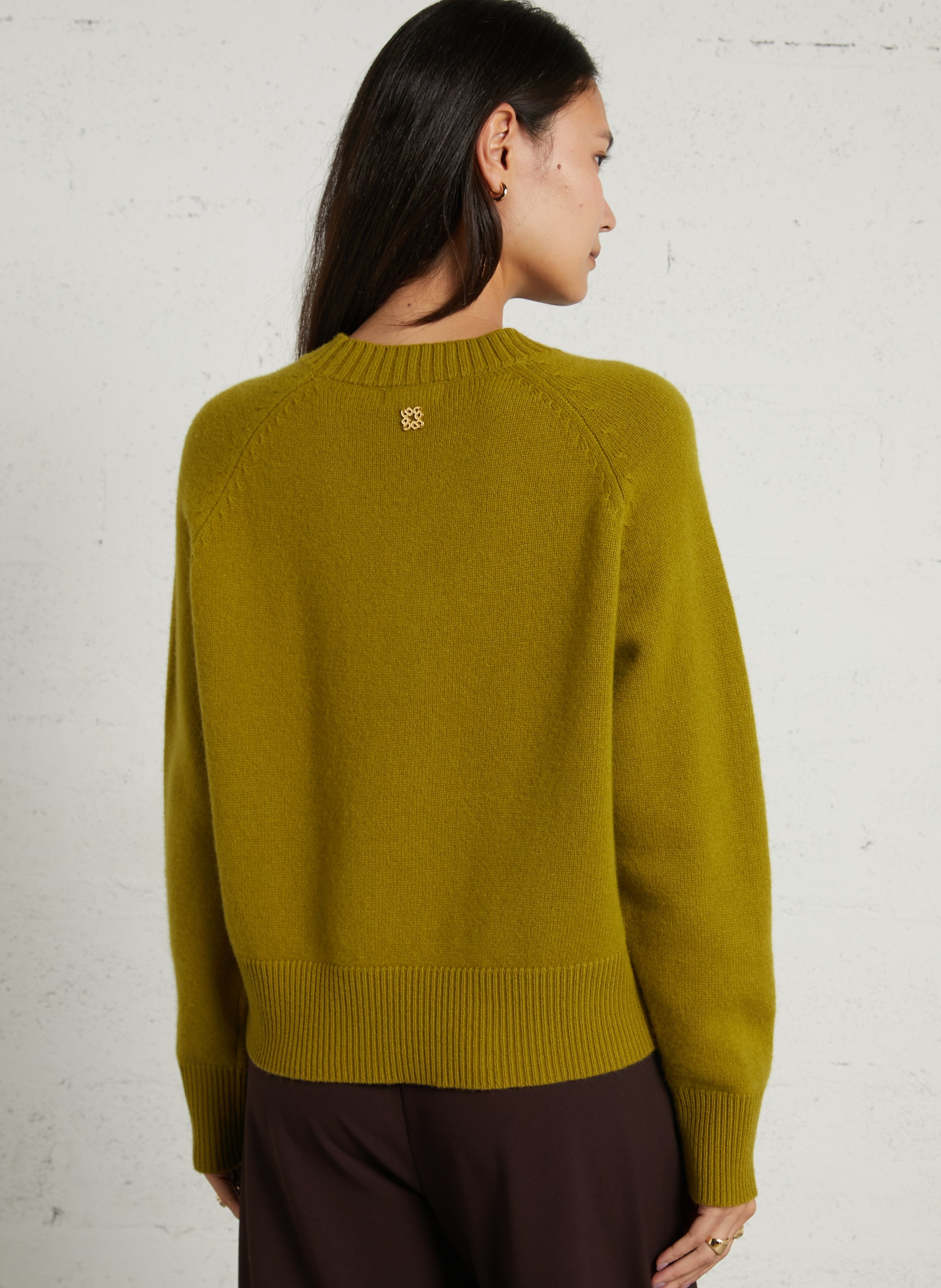 Pull col rond en laine recyclée SUNCOO Vert