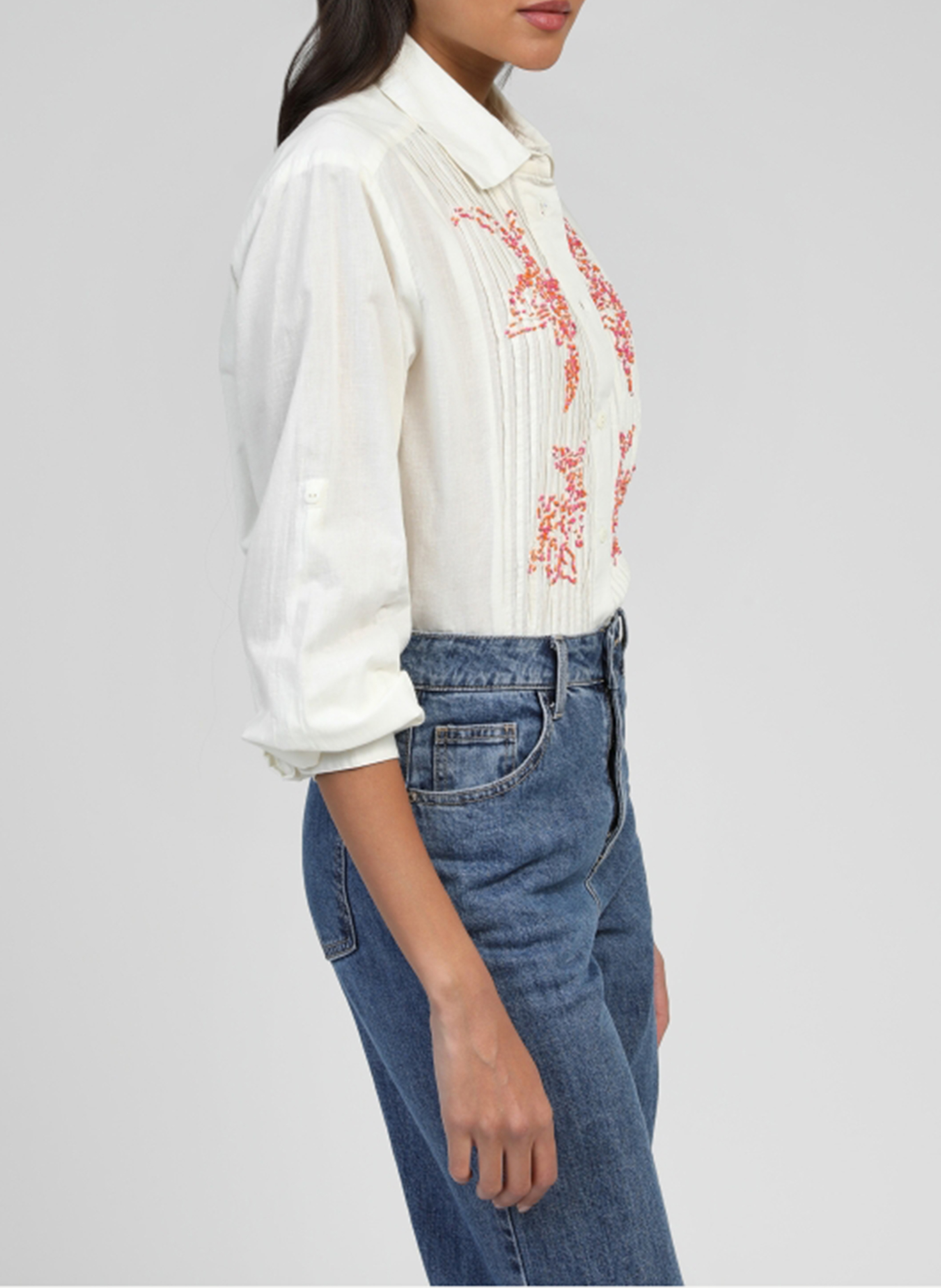 Baumwoll-Bluse AN'GE Beige
