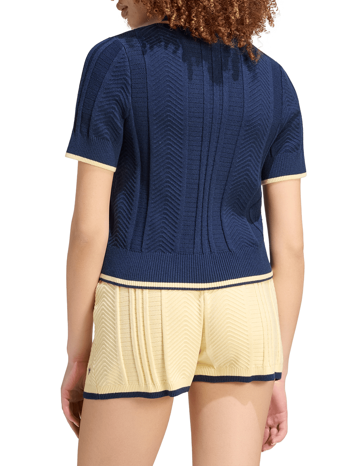 Polo met korte mouwen in rechte pasvorm van gebreide stof. ADIDAS Blauw
