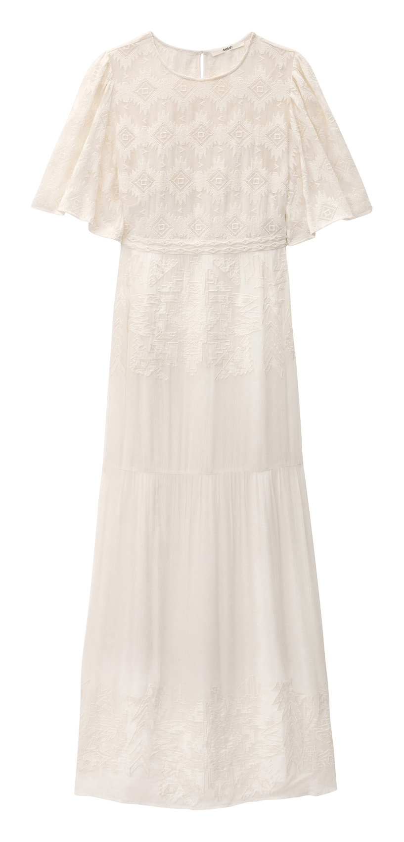 Lange kanten jurk met ronde hals BA&SH Beige