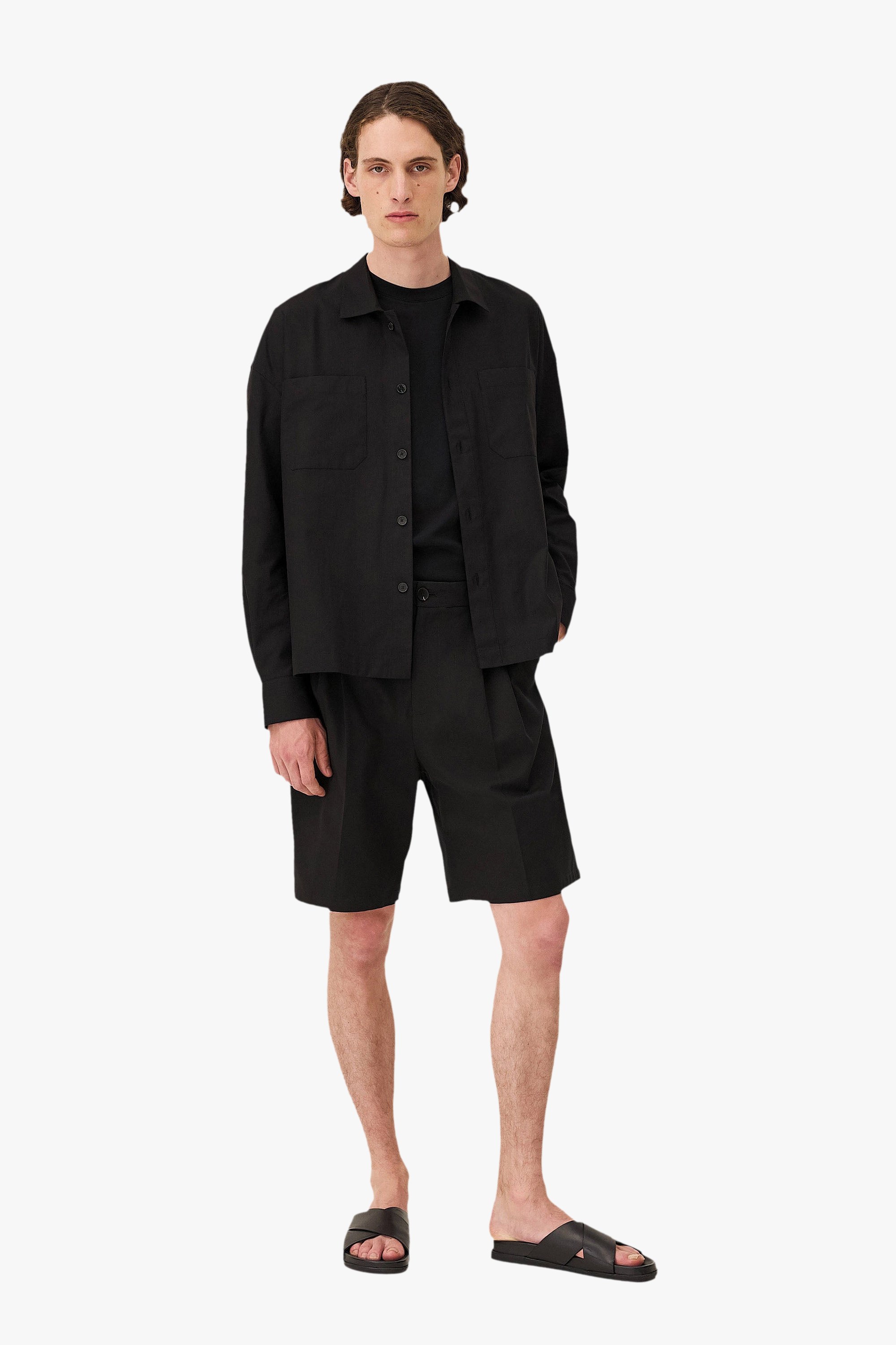Pleated Como shorts Noyoco Black