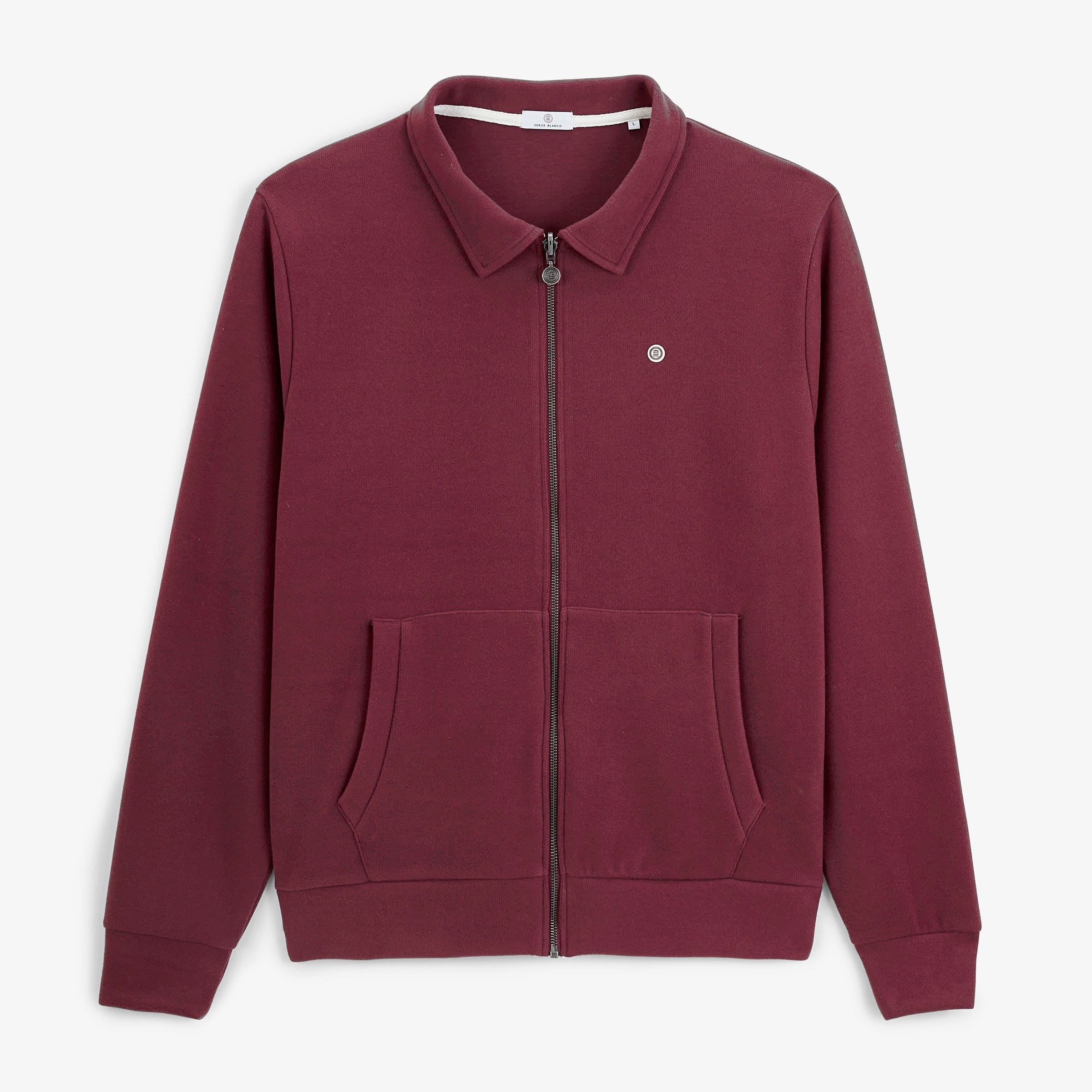 Zip-up sweatshirt with shirt collar SERGE BLANCO Red