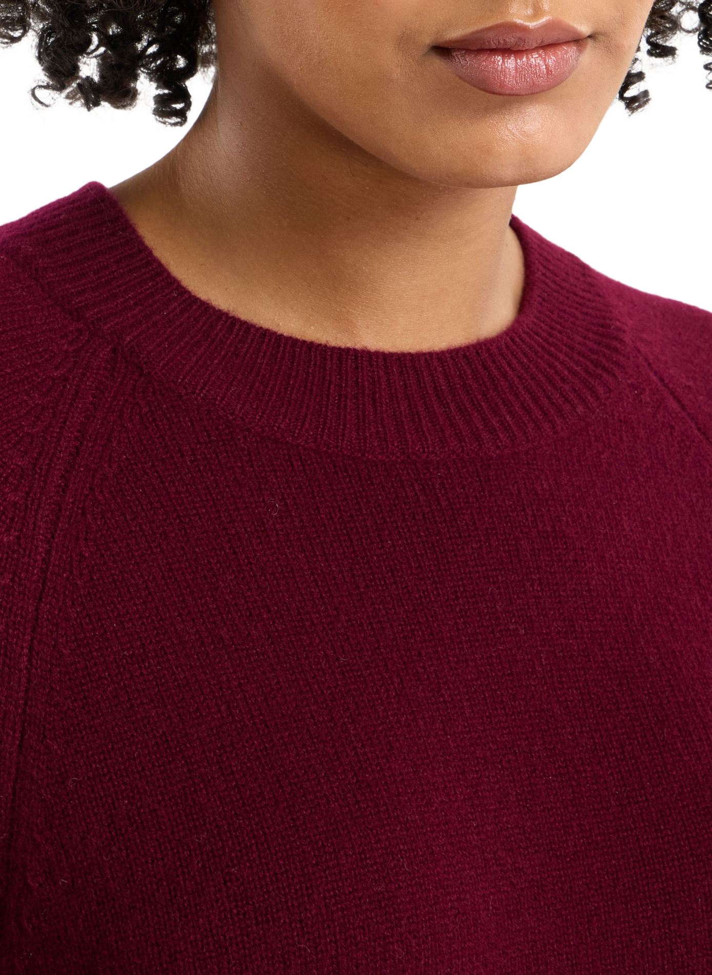 Straight fit plain round neck cashmere sweater SAISON 1865 Red