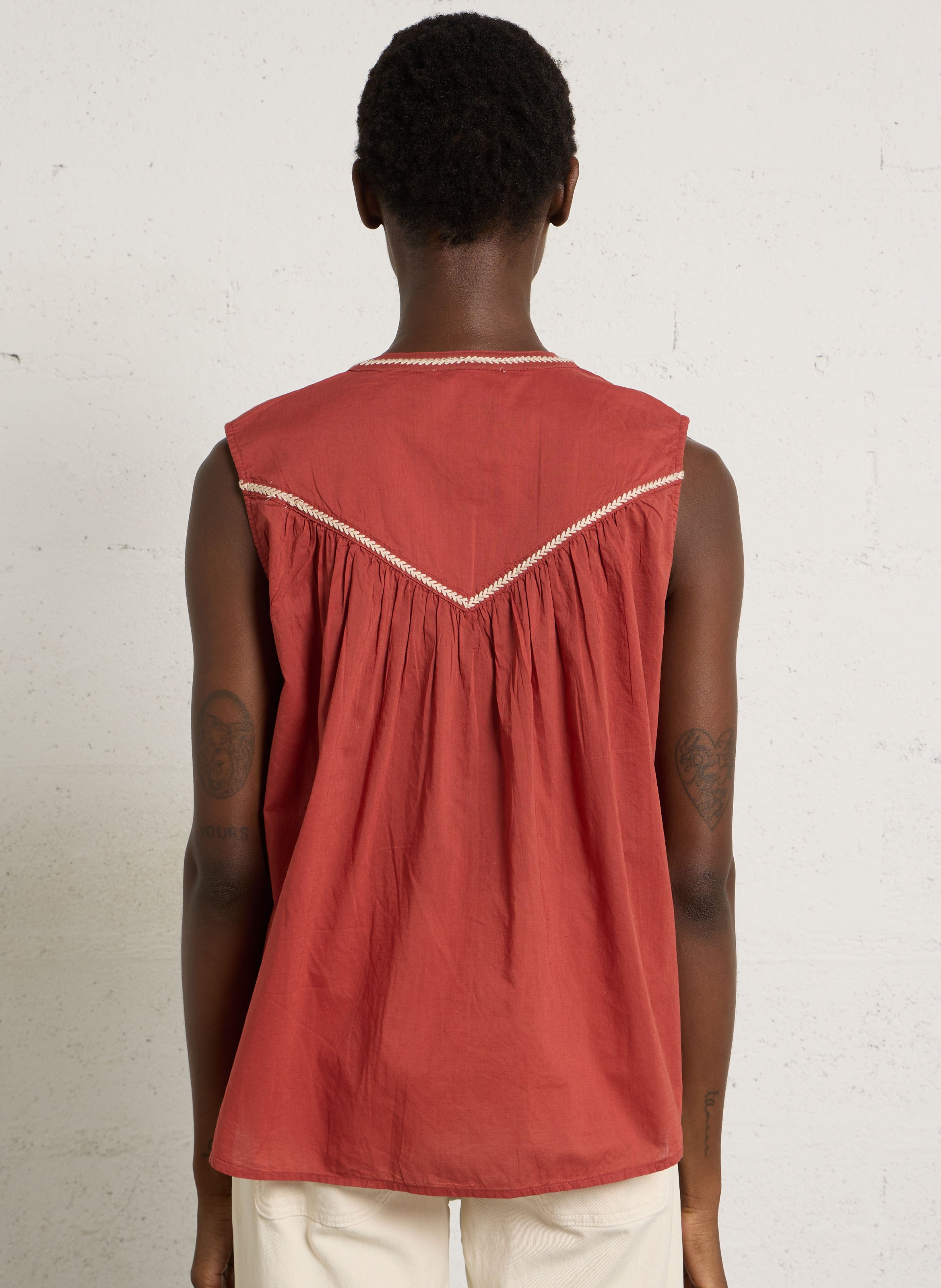 Weites Baumwoll-Top SUD EXPRESS Orange
