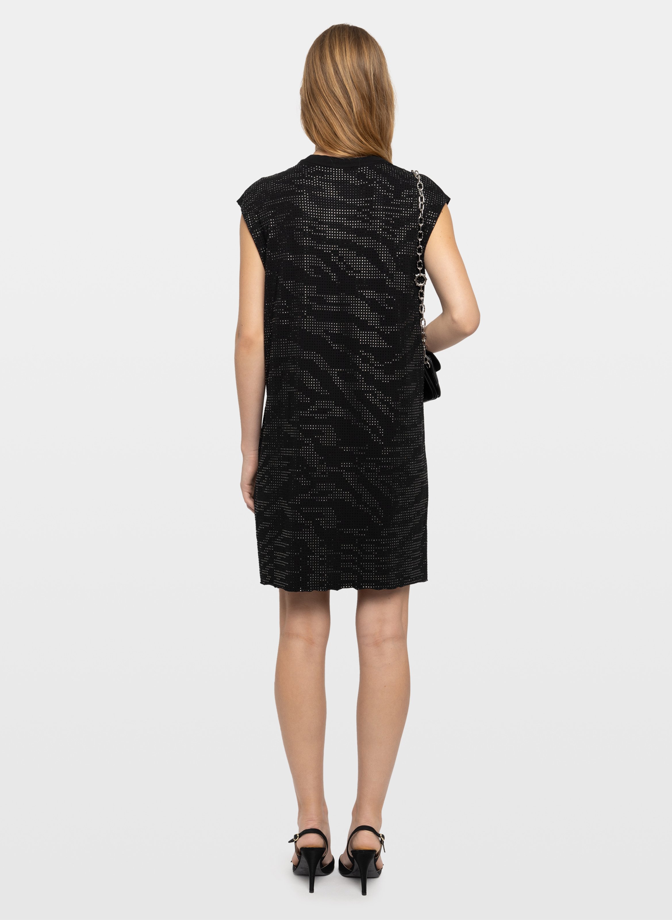 Korte jurk met strass en dierenprint ZADIG&VOLTAIRE Zwart