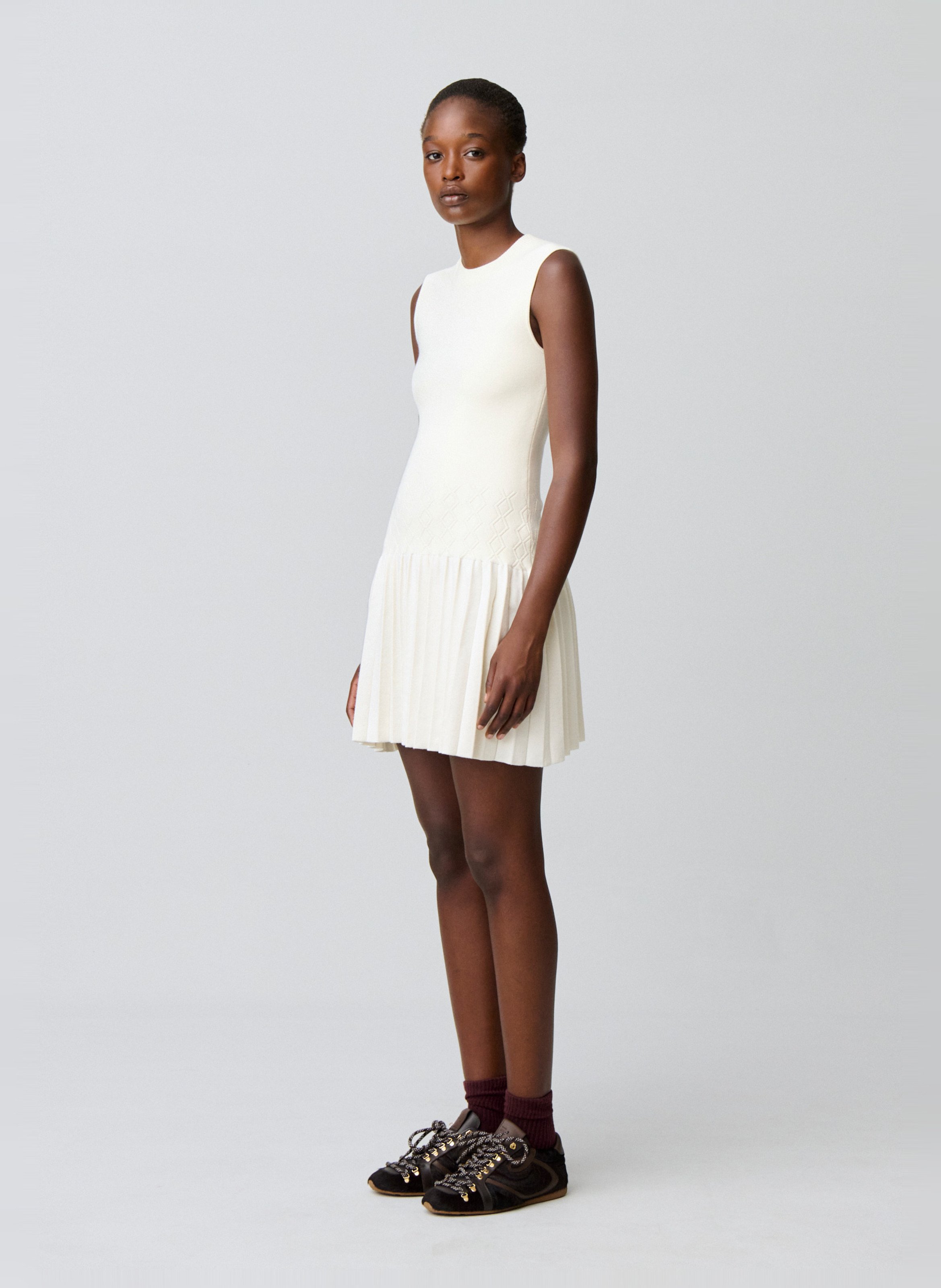 Robe courte en maille  | Beige CLAUDIE PIERLOT Femme