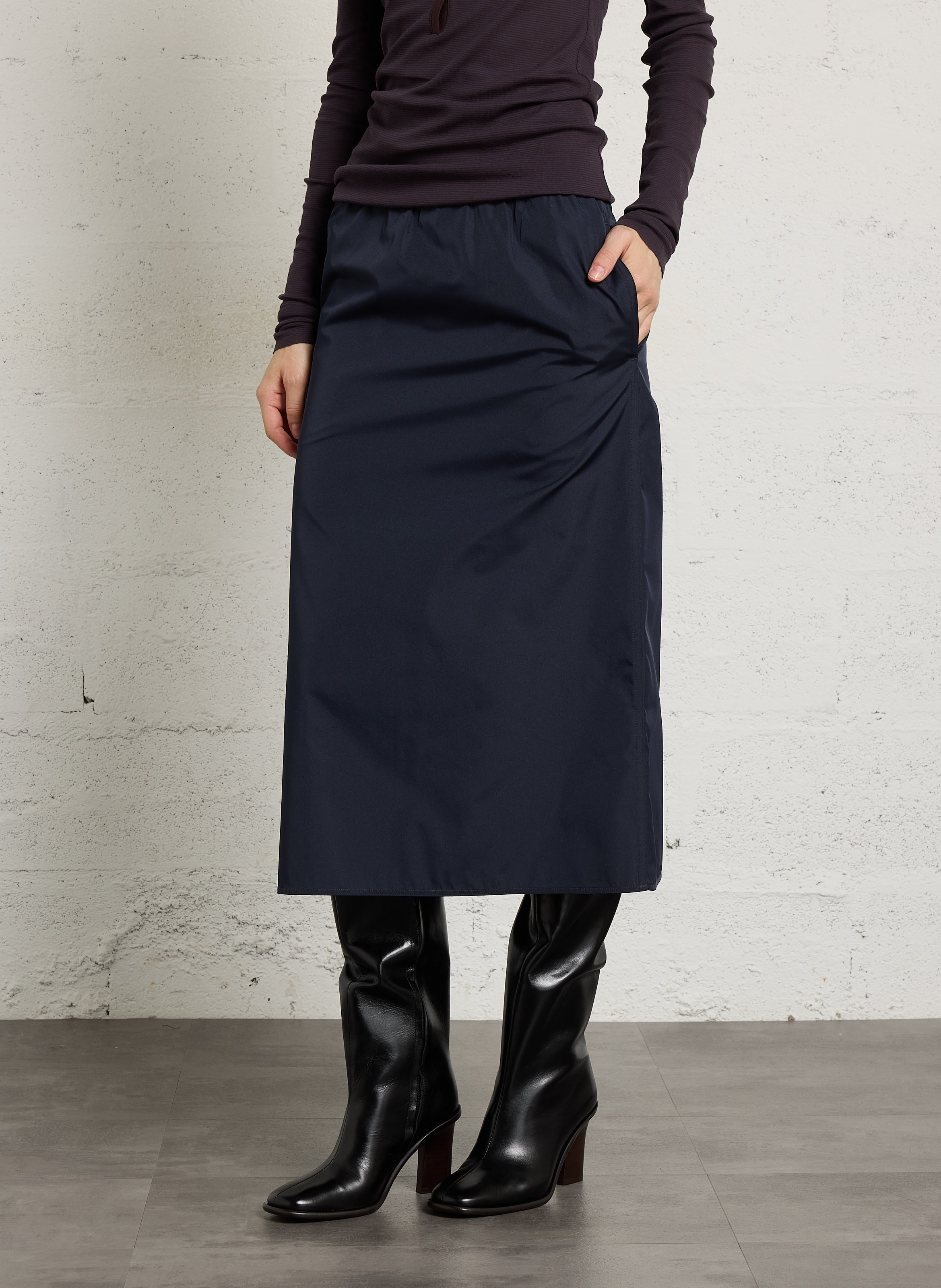 Jupe midi évasée unie SOEUR Bleu