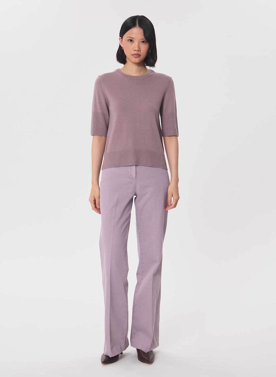 Pull droit col rond | Violet TARA JARMON Femme