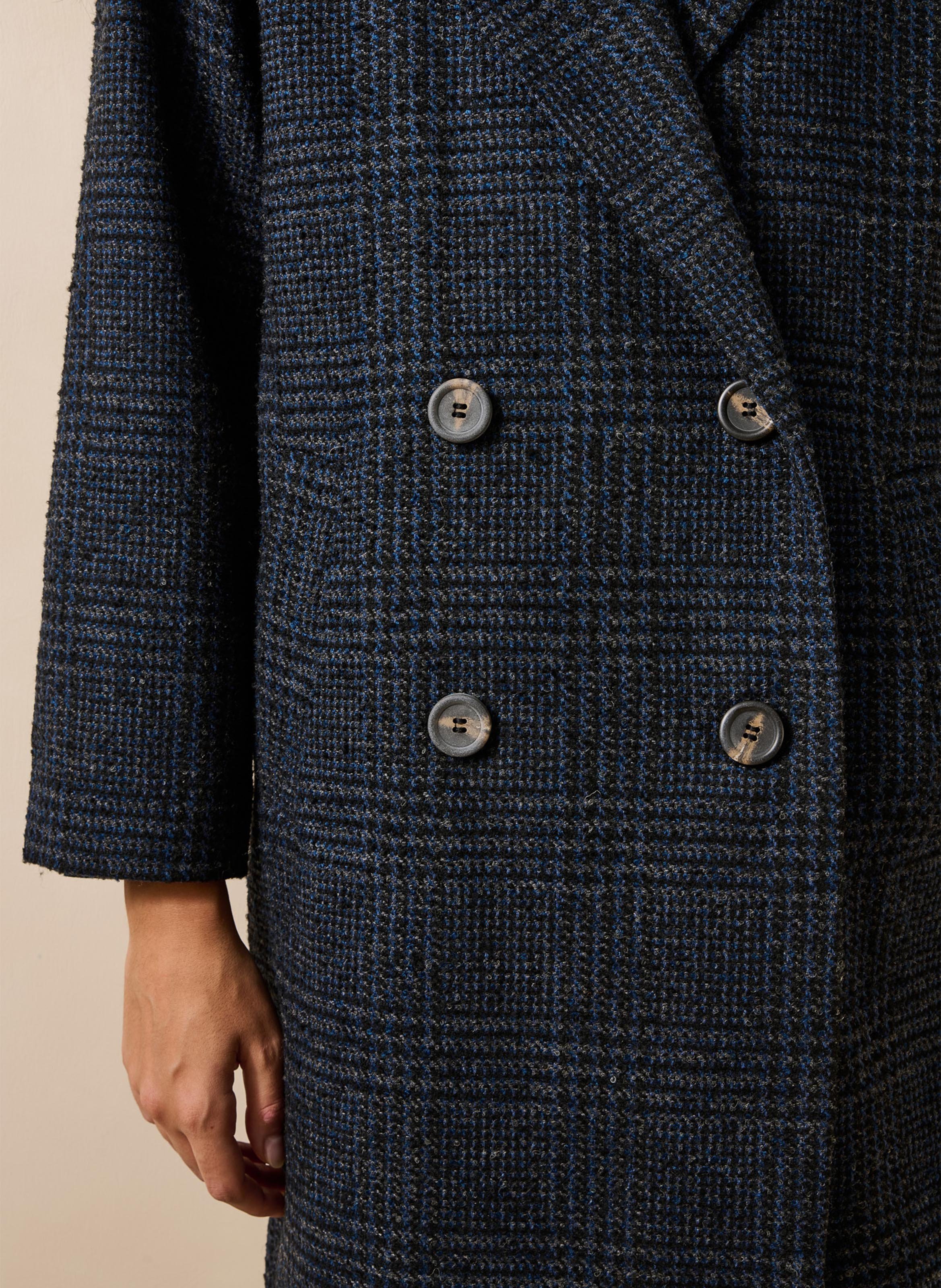 Manteau droit col tailleur LA FEE MARABOUTEE Bleu
