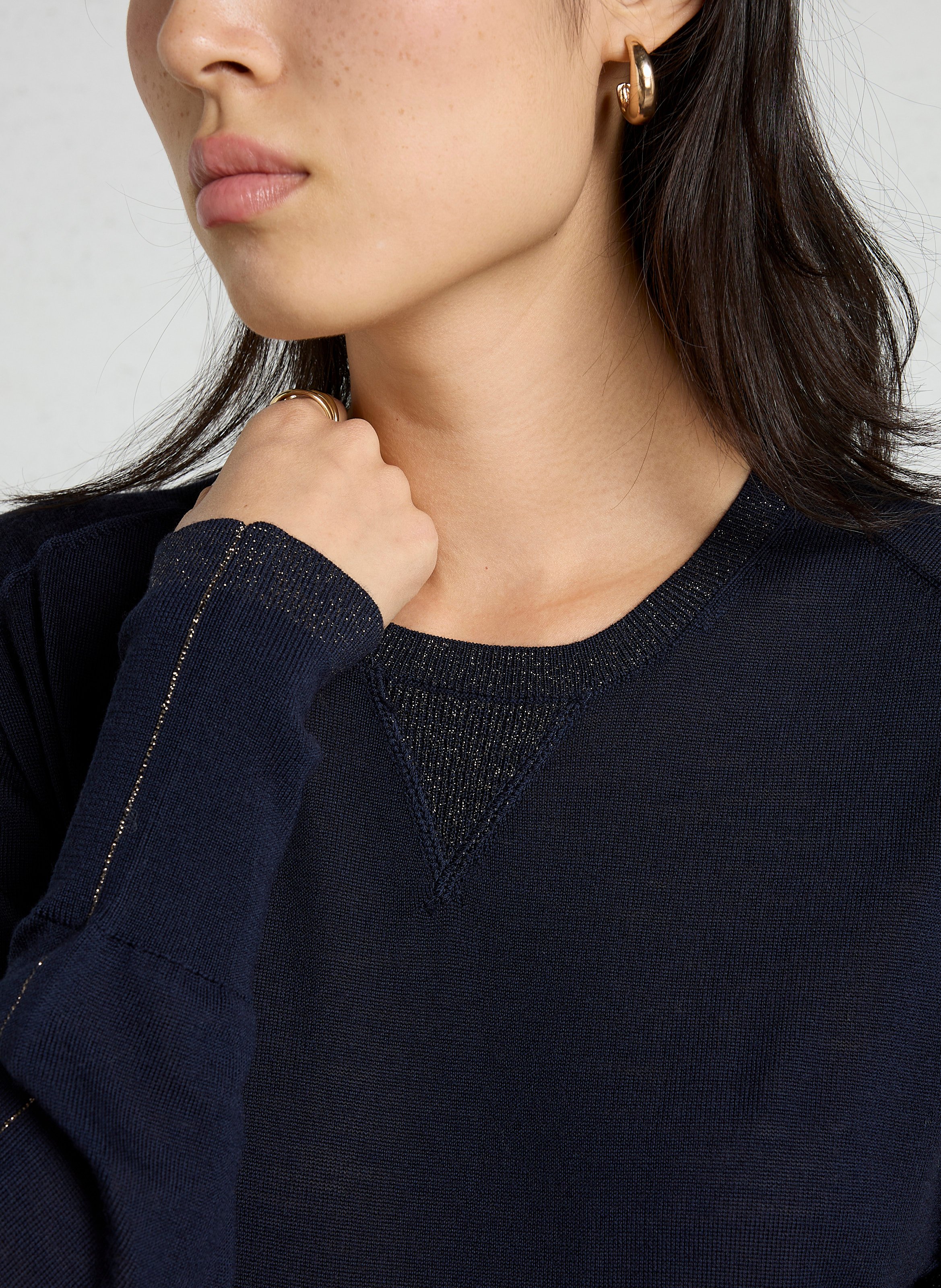 Feiner Wollpullover IKKS Blau