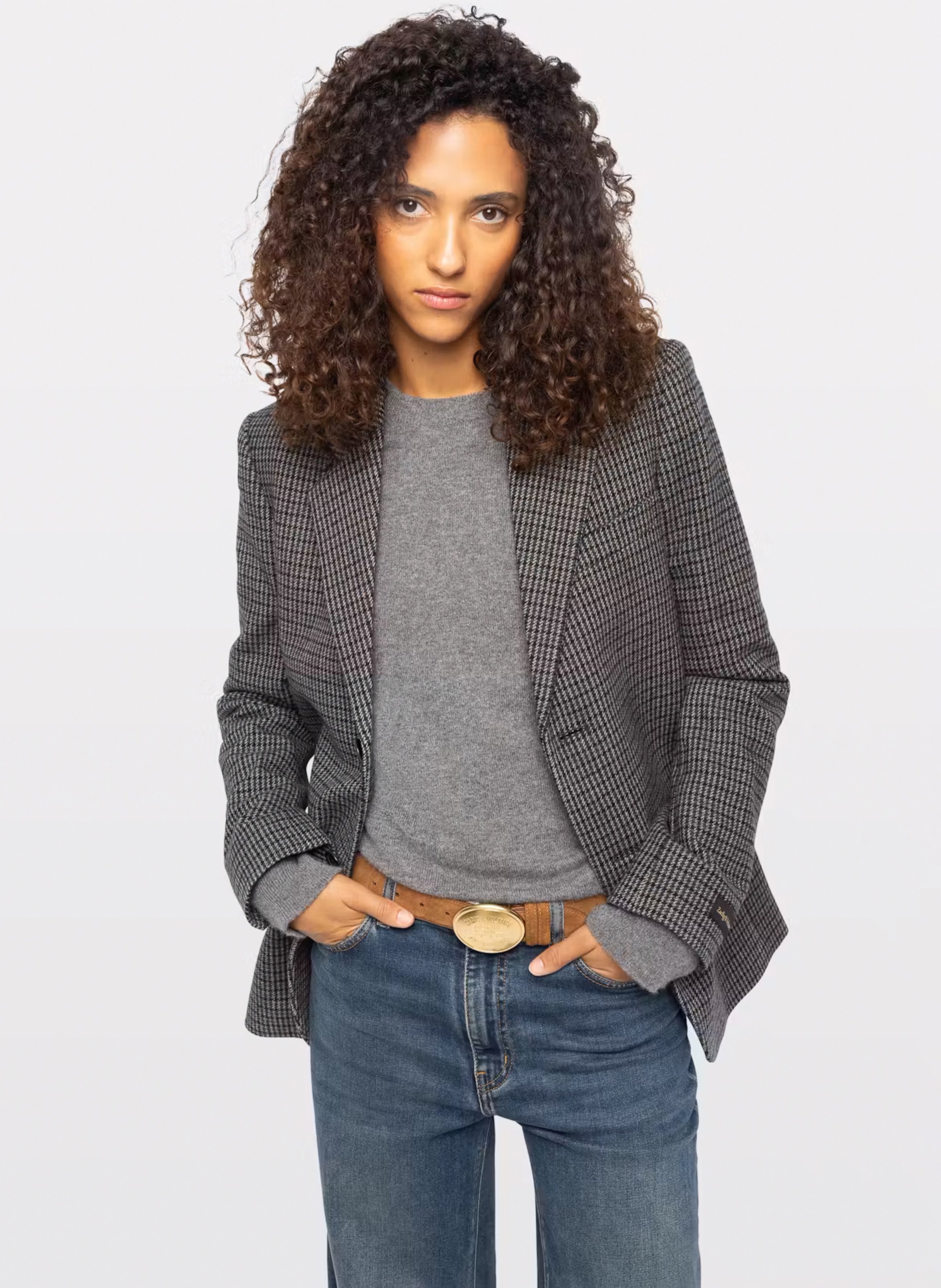 Getailleerd jasje met motief van wolmix ZADIG&VOLTAIRE Blauw