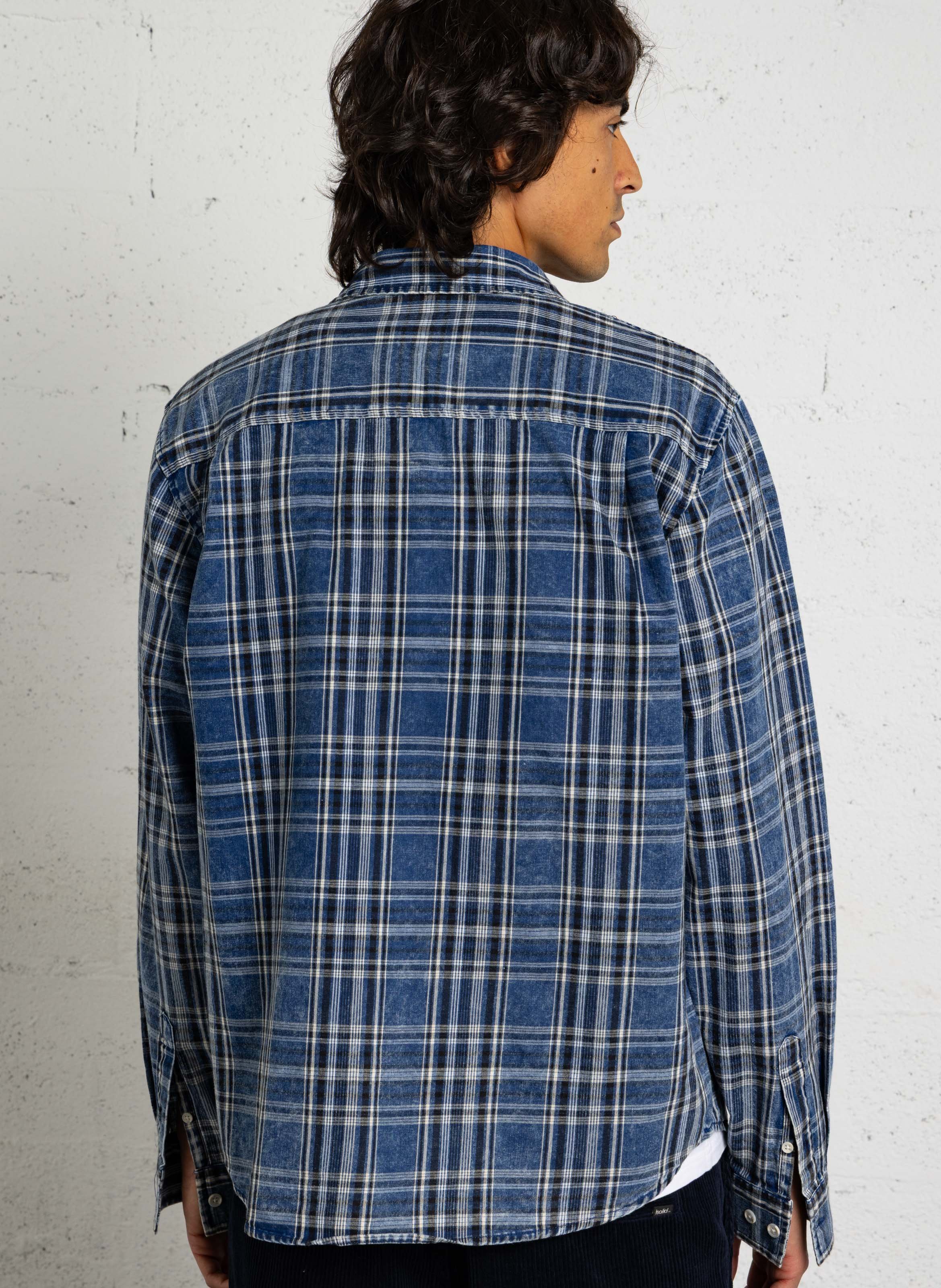 Kariertes Hemd im Used-Look SOLID Blau