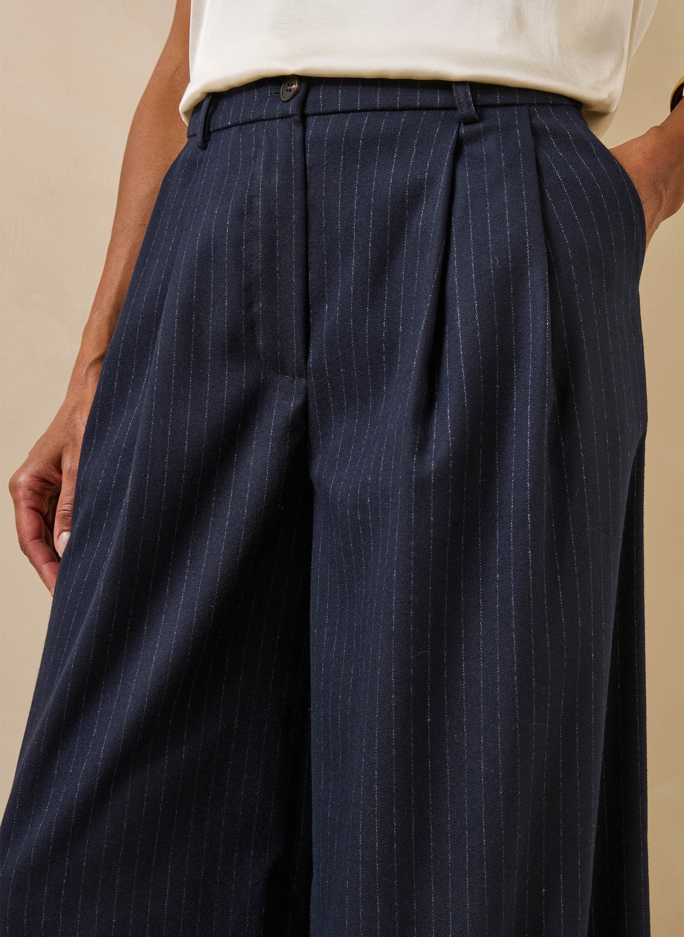 Wijde, gestreepte broek LA FEE MARABOUTEE Blauw