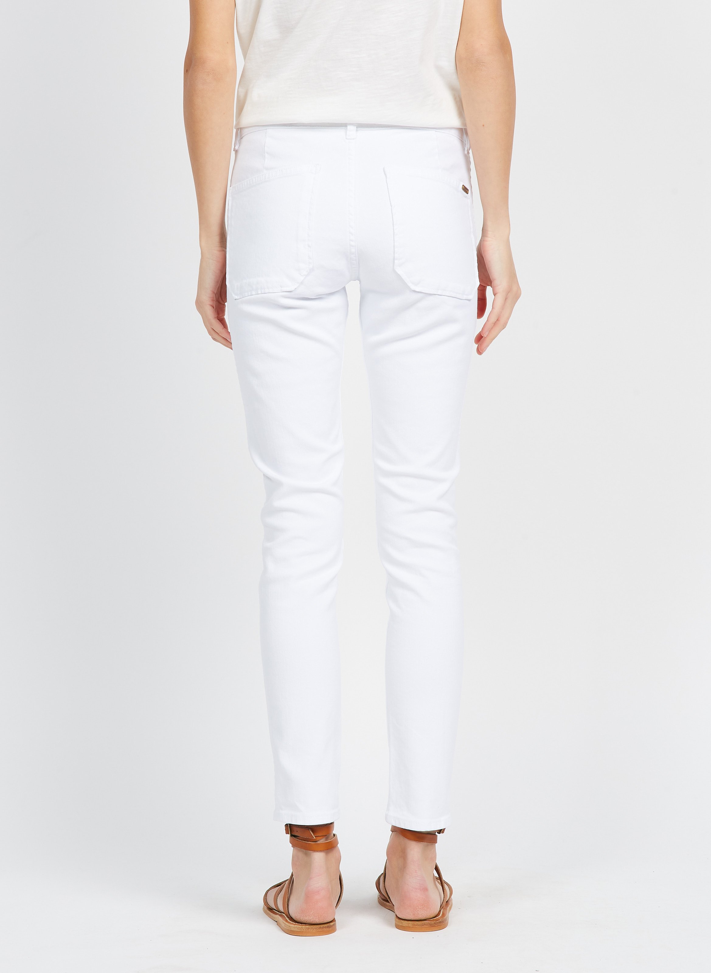 Slim-fit cotton-blend jeans ACQUAVERDE White