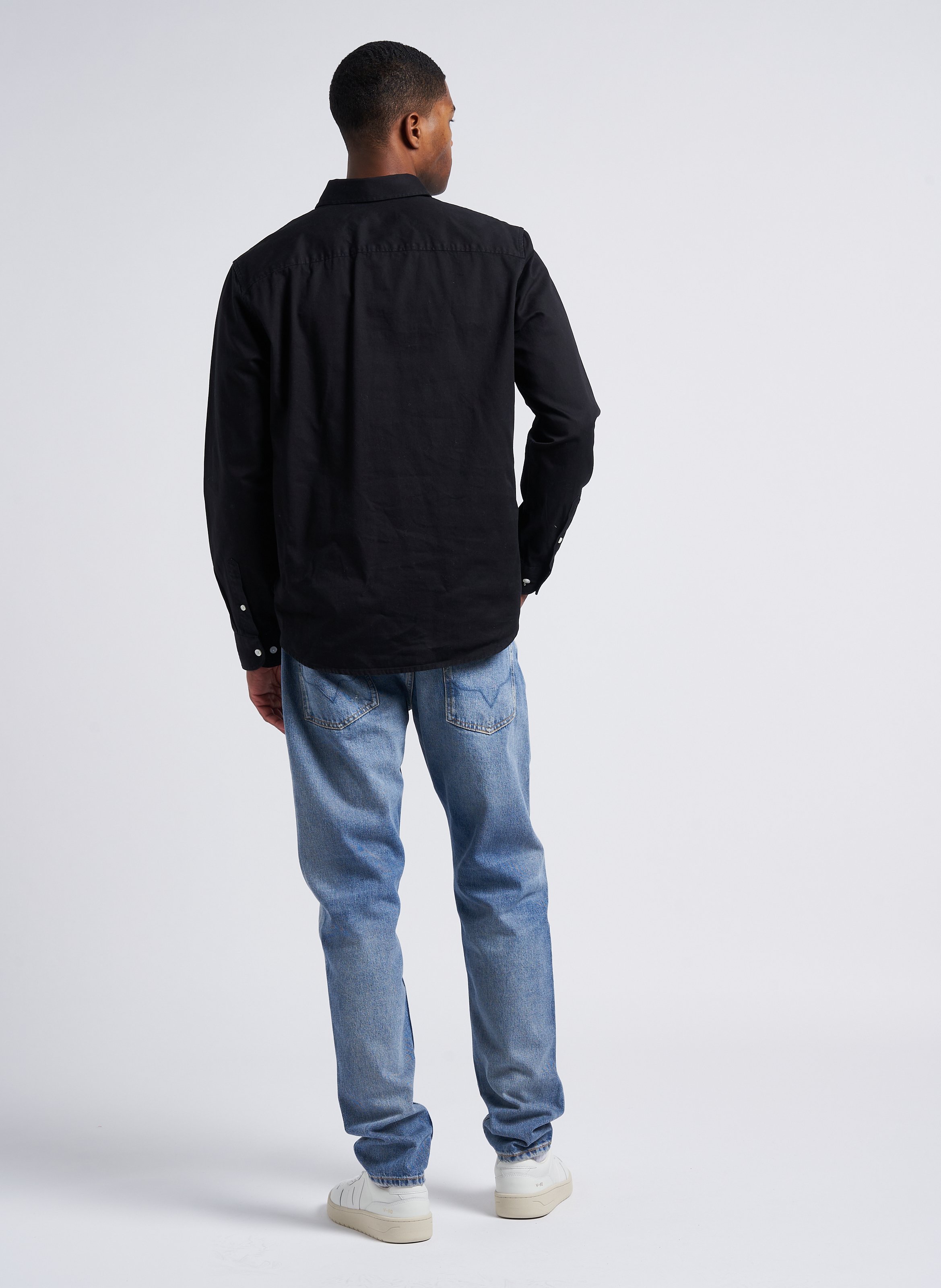 Straight cotton shirt with classic collar MINIMUM Black