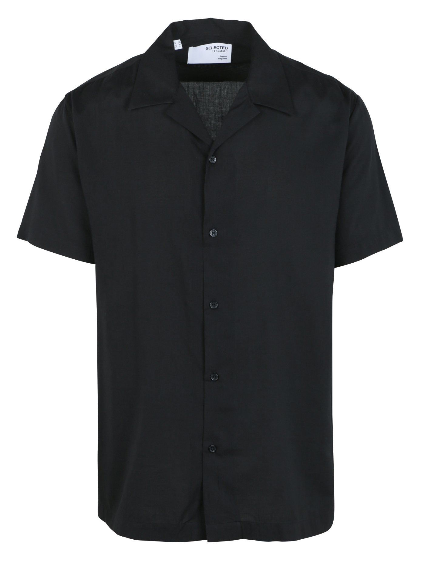 Regular-fit organic cotton-blend shirt AIR Jet black