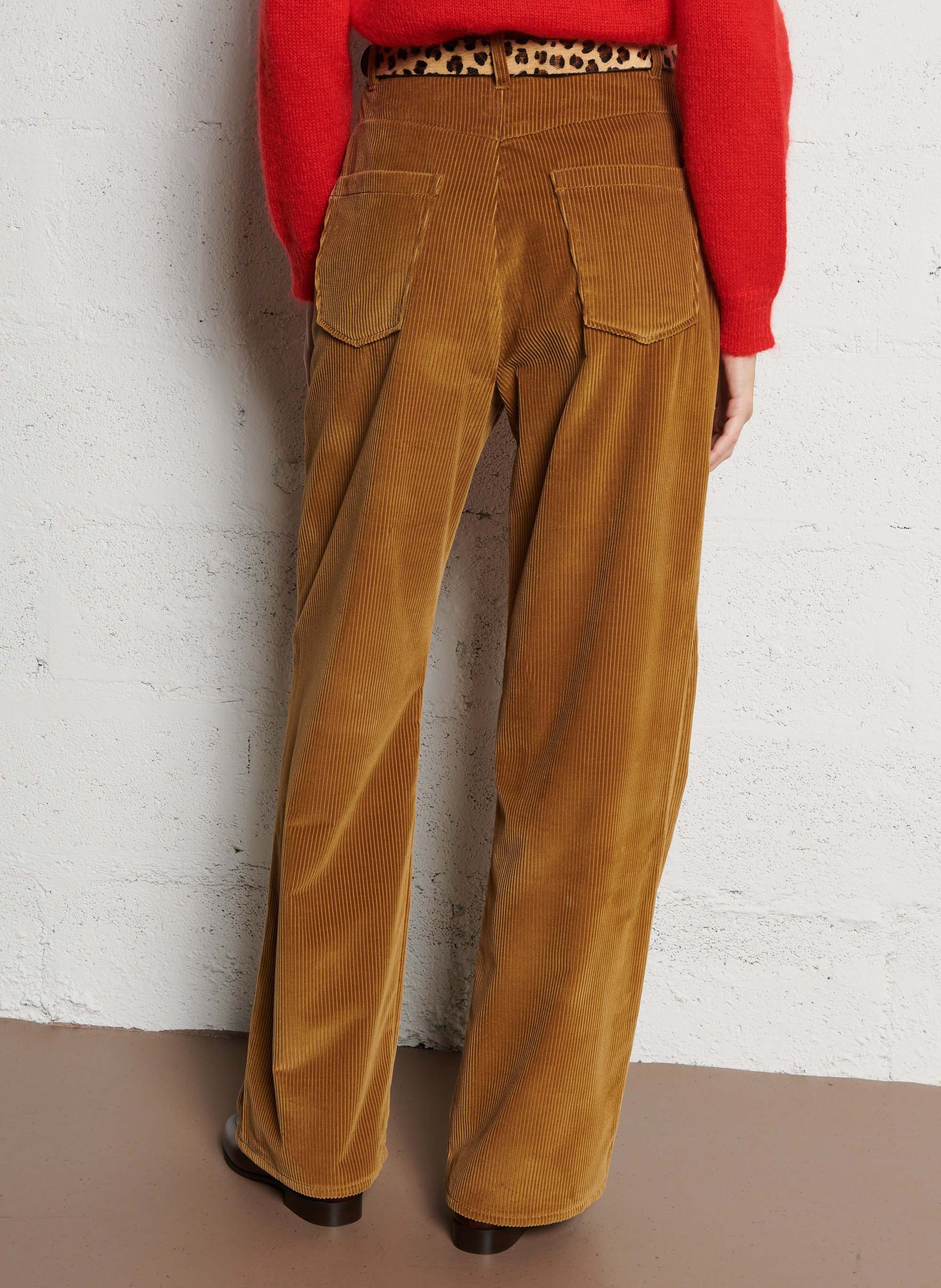 Wijde broek van katoen met hoge taille SUZIE WINKLE Beige