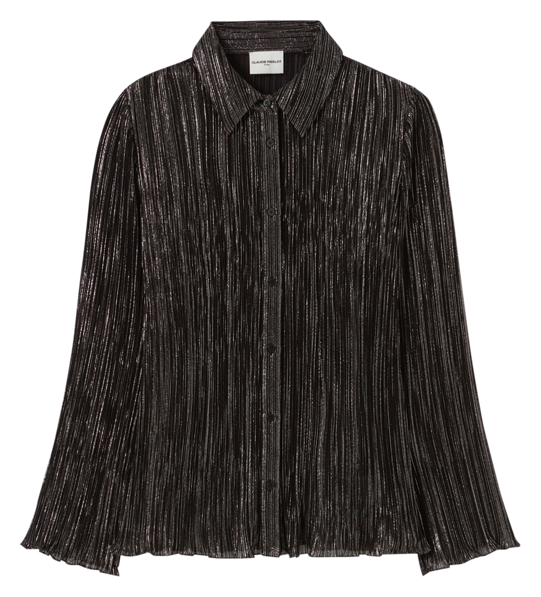 Classic-collar pleated shirt CLAUDIE PIERLOT Black
