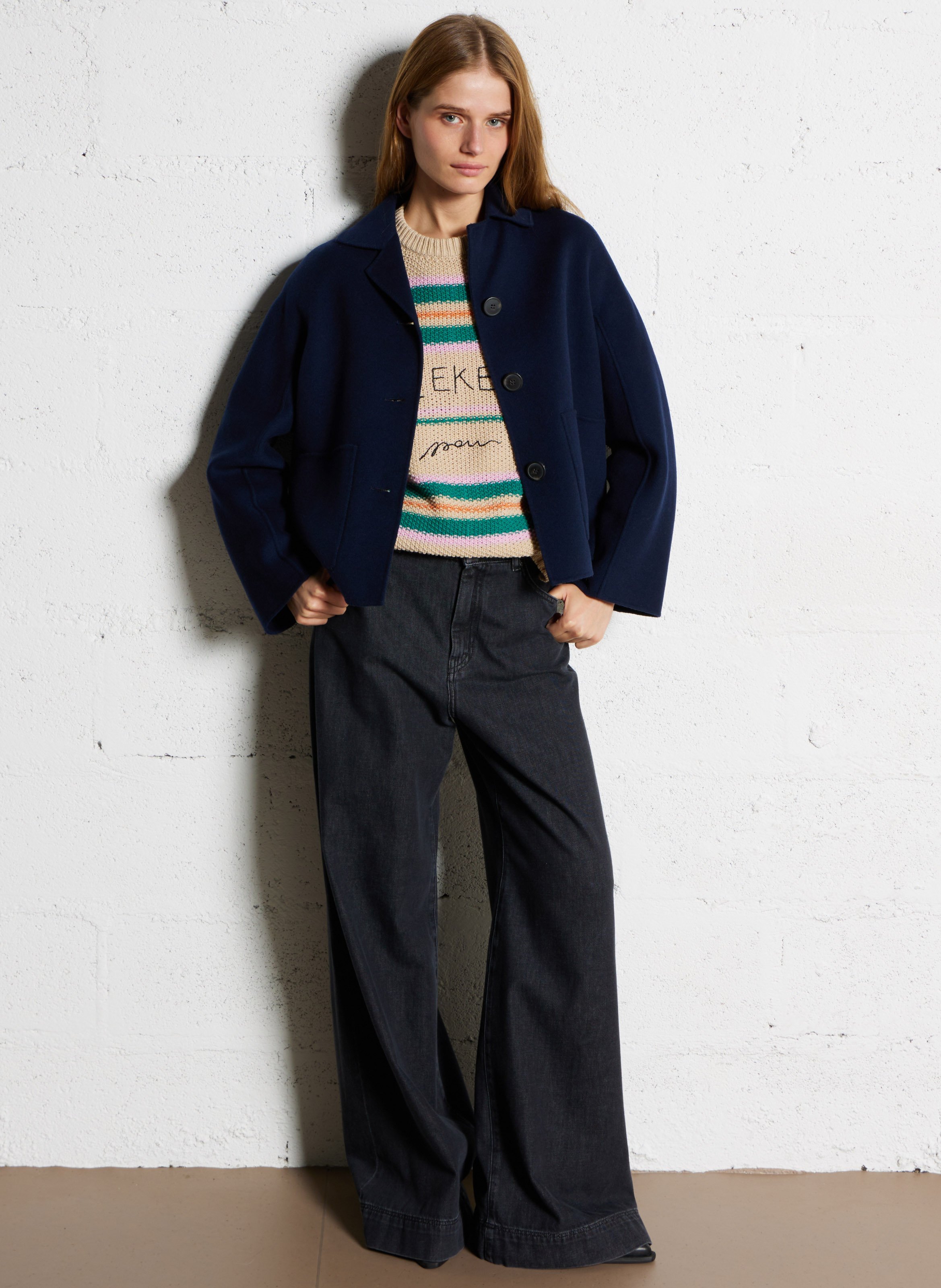 Straight high-neck cotton-blend sweater MAX MARA WEEK END Beige