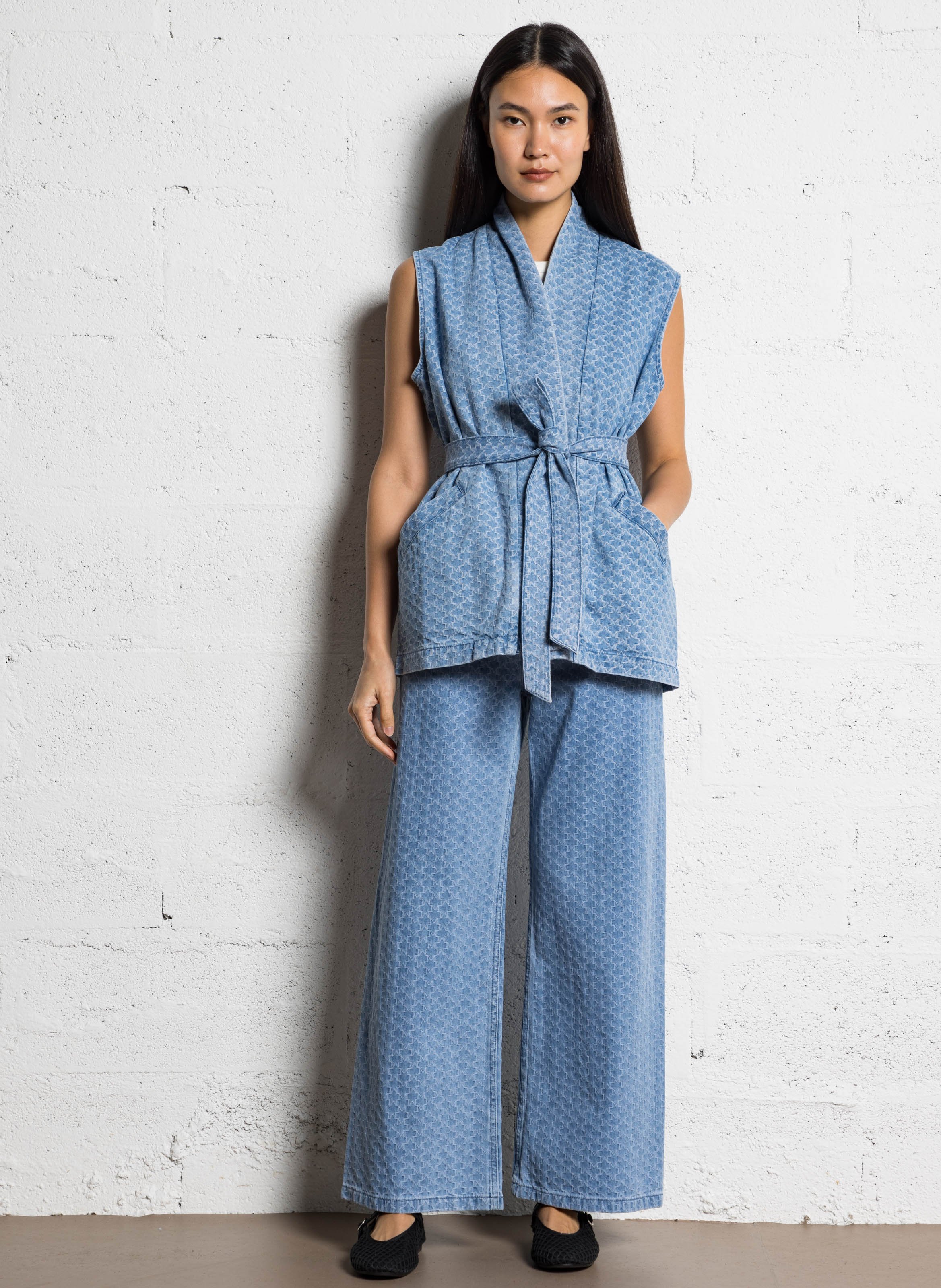 Gerade geschnittene Jeans aus Baumwoll-Mix Stone-bleached Jeans