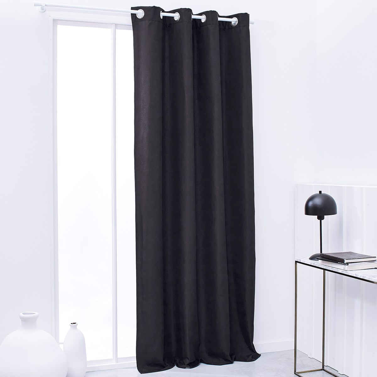 Plain insulating curtain with eyelets TODAY LINGE DE MAISON Grey