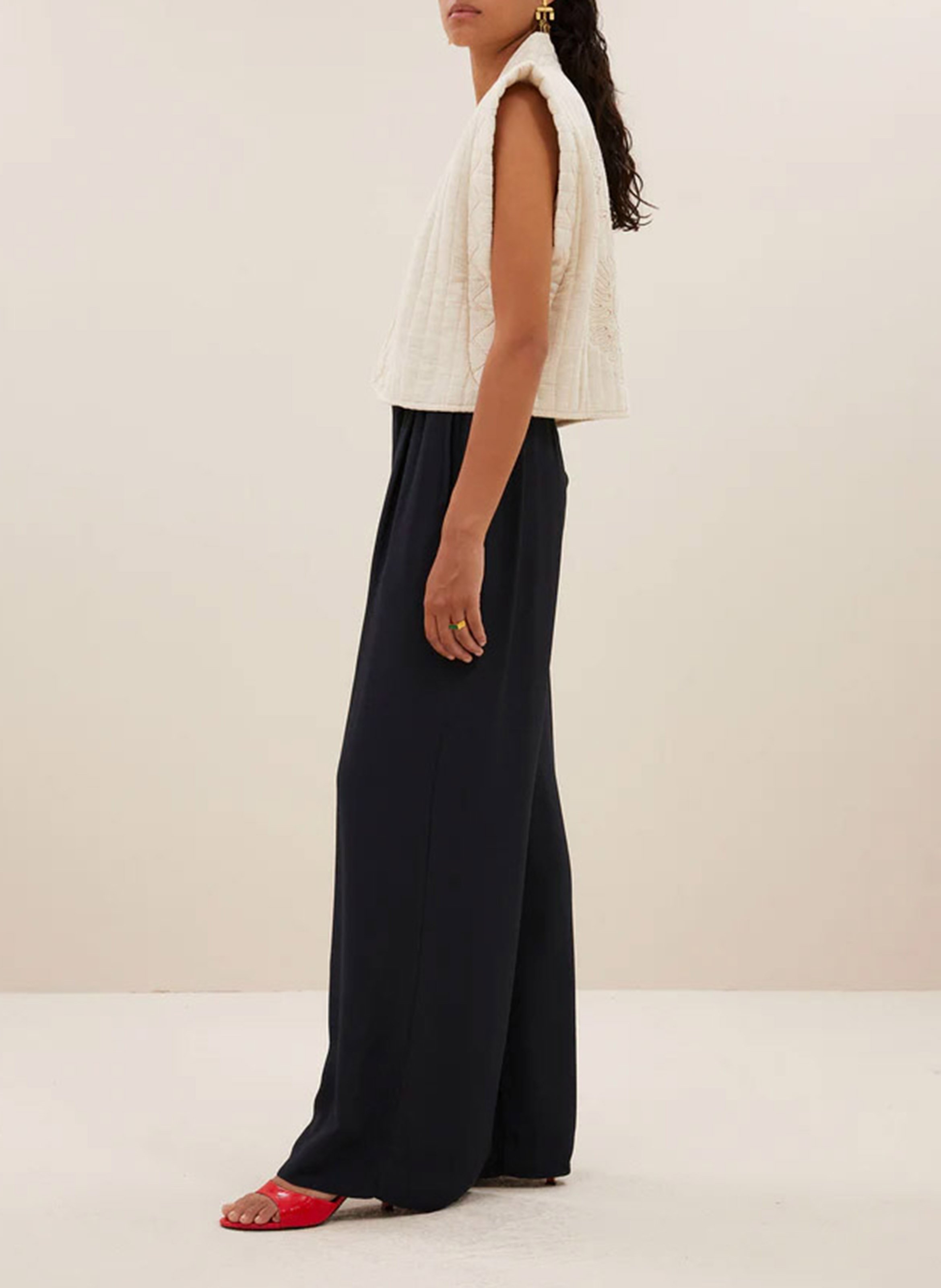 Sleeveless cotton-blend jacket BY BAR Beige