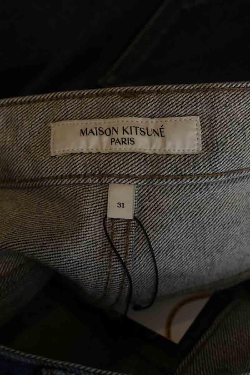 Cotton skinny jeans MAISON KITSUNÉ - Seconde main Blue