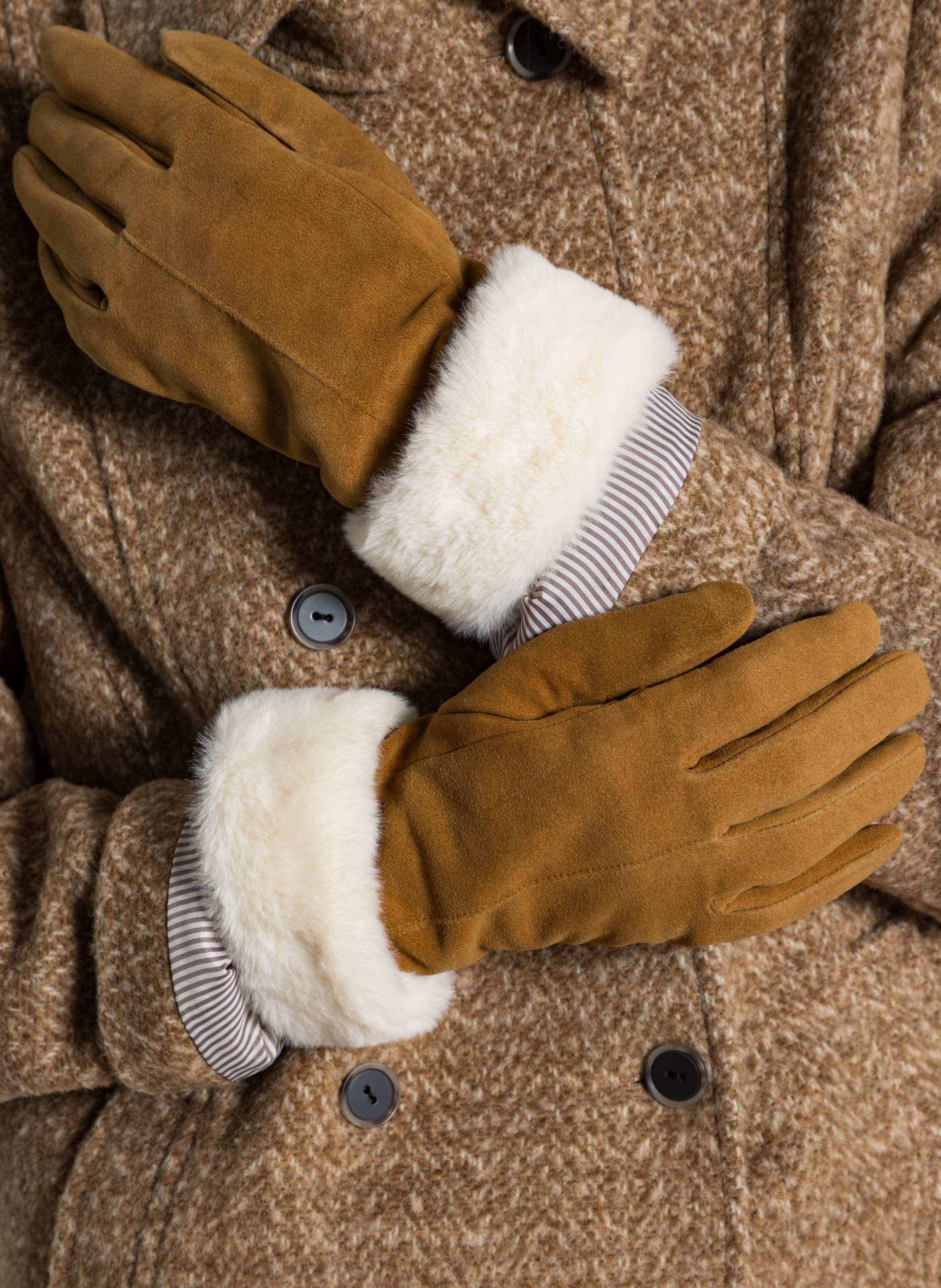 Lammlederhandschuhe ONE STEP Braun