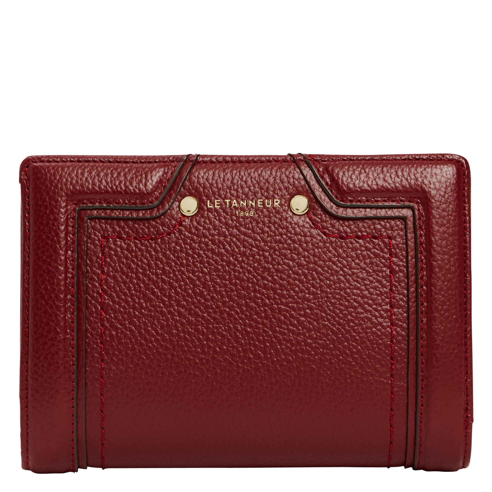 Portefeuille compact en cuir  LE TANNEUR Rouge