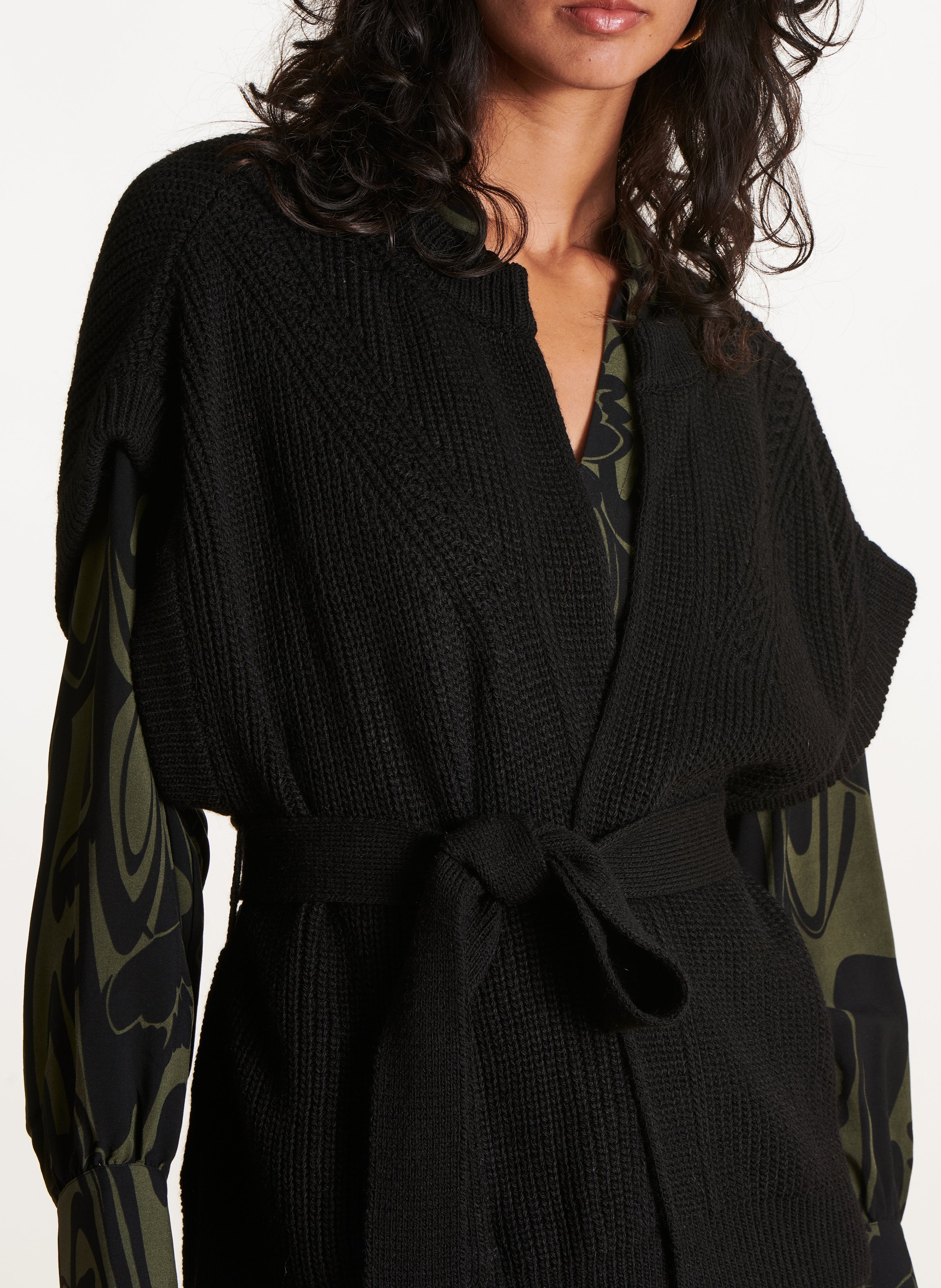 Round-neck cardigan LA FEE MARABOUTEE Black