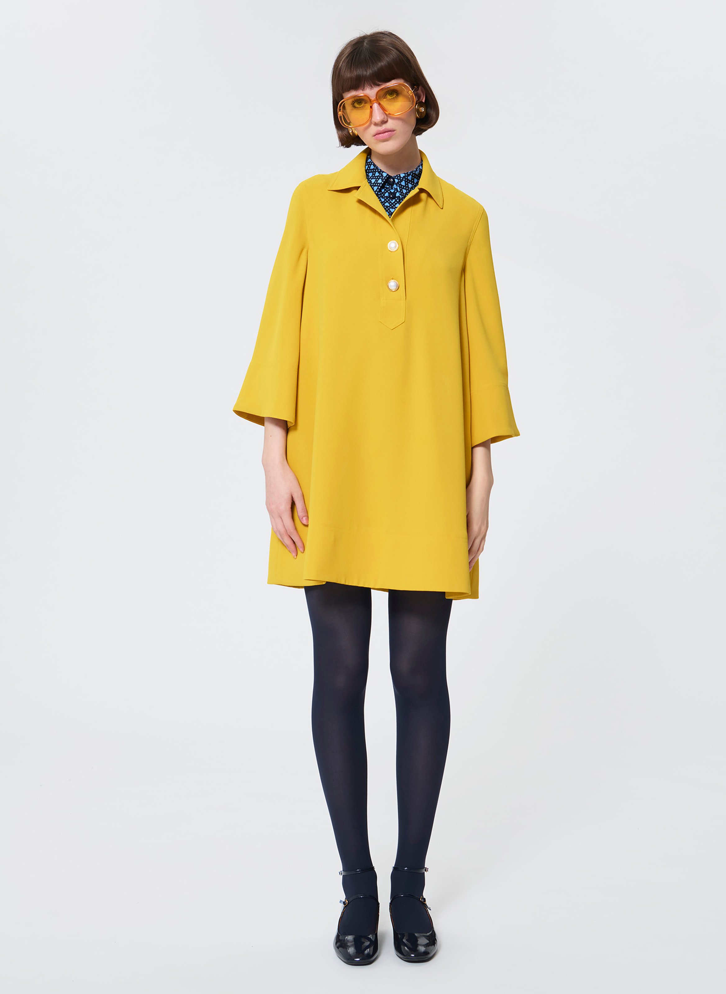 Short straight dress with 3/4 flared sleeves TARA JARMON