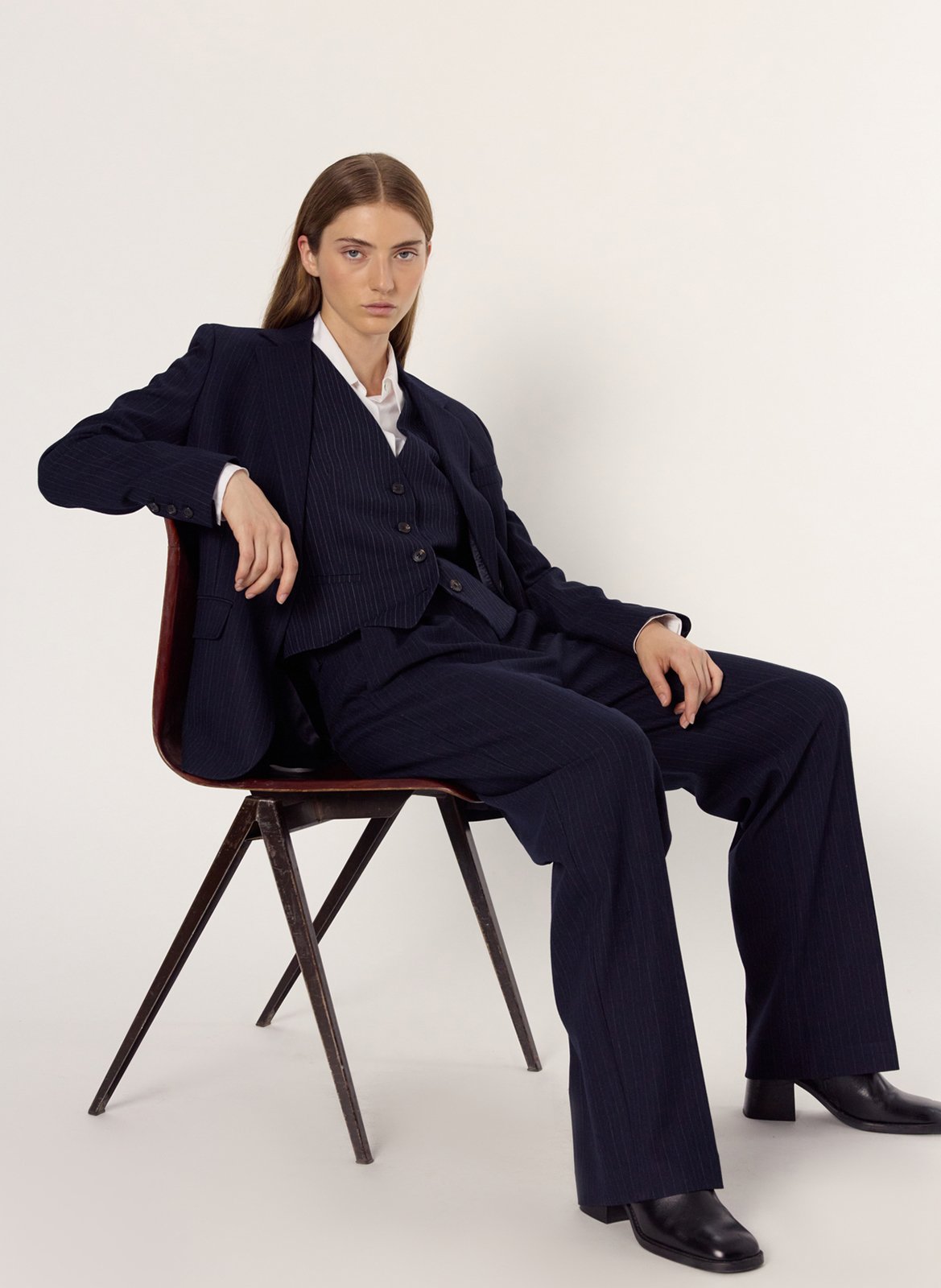 Pantalon droit à rayures GERARD DAREL Bleu