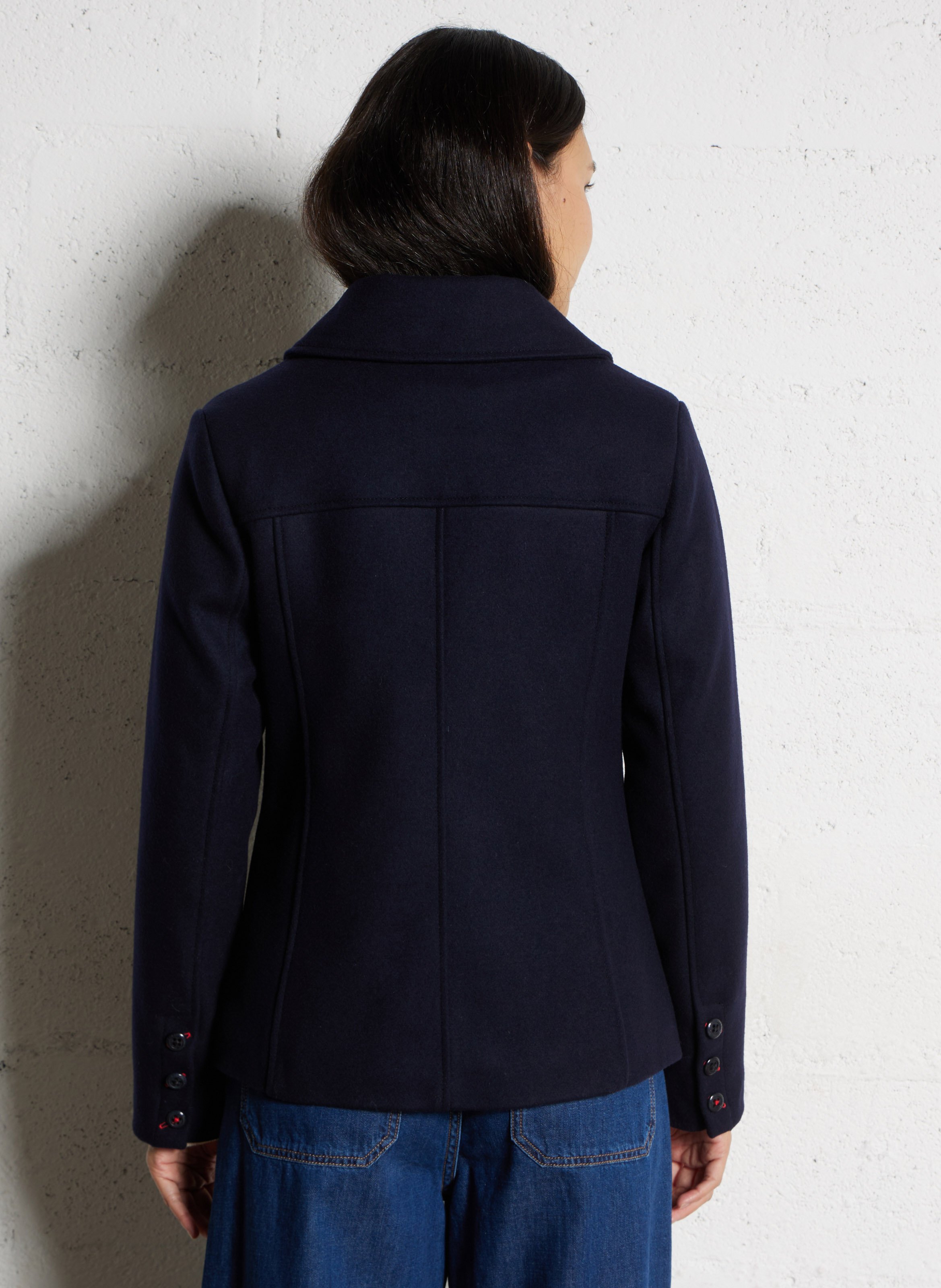 Manteau col tailleur en laine ARMOR LUX Bleu