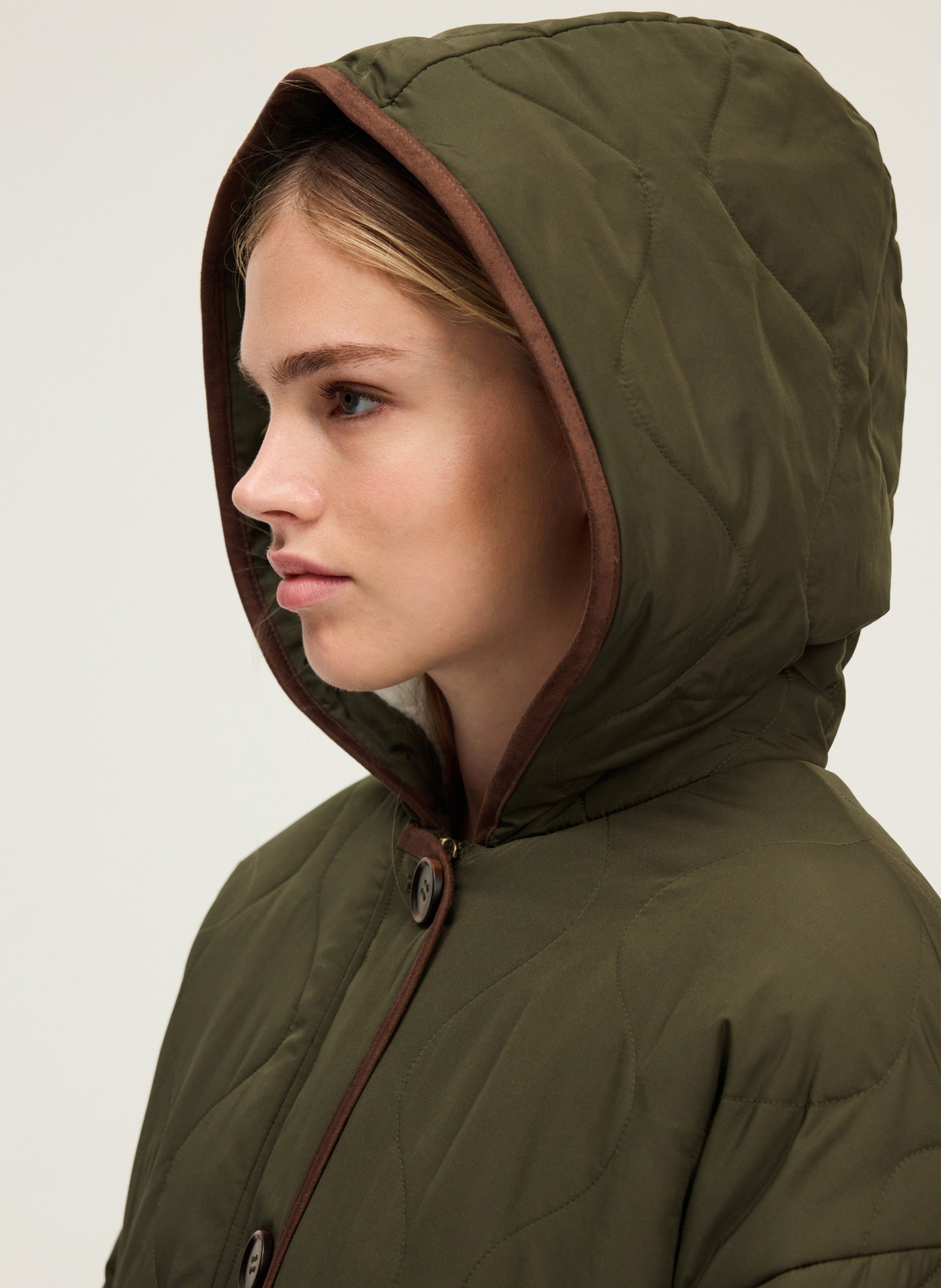 Gewatteerde rechte jas PABLO Kaki