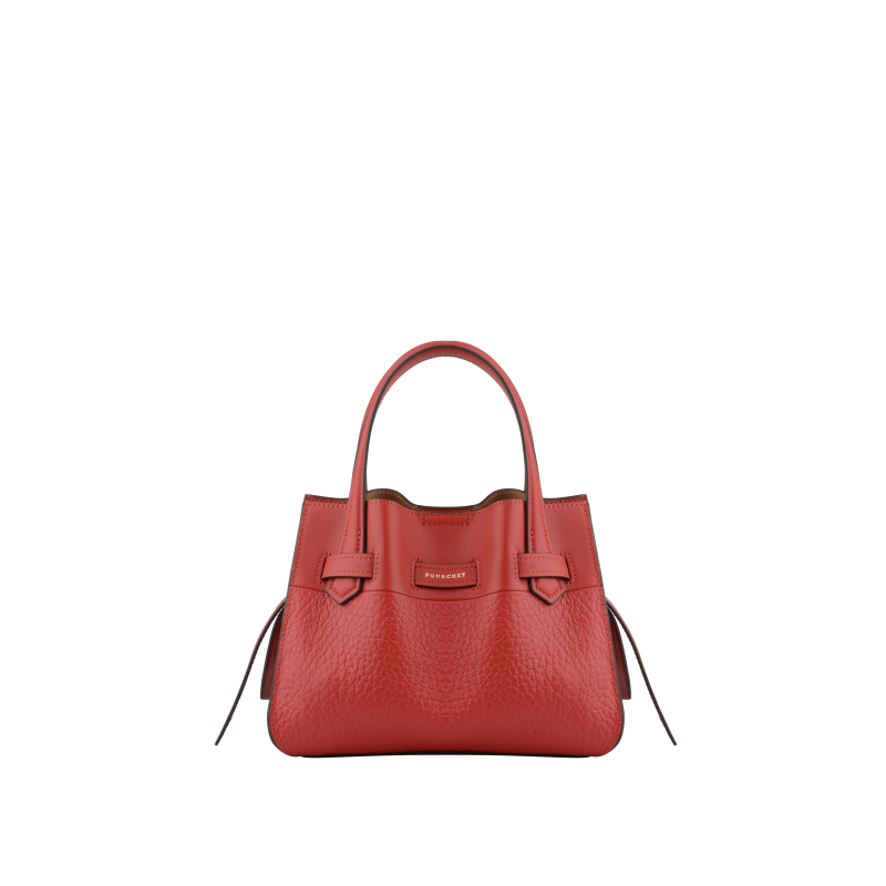 Handbag - cowhide leather POURCHET Red