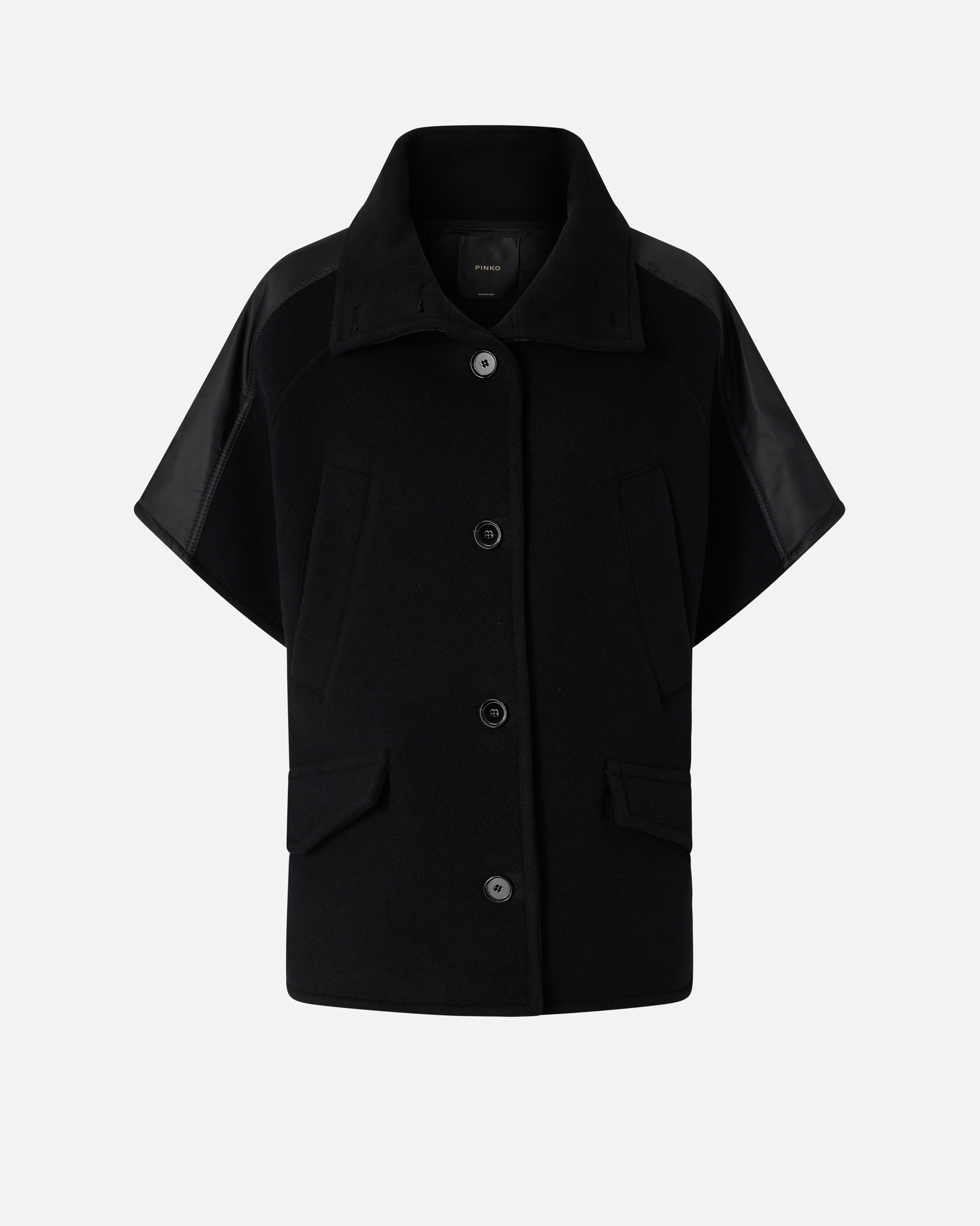 High-neck wool cape PINKO Black