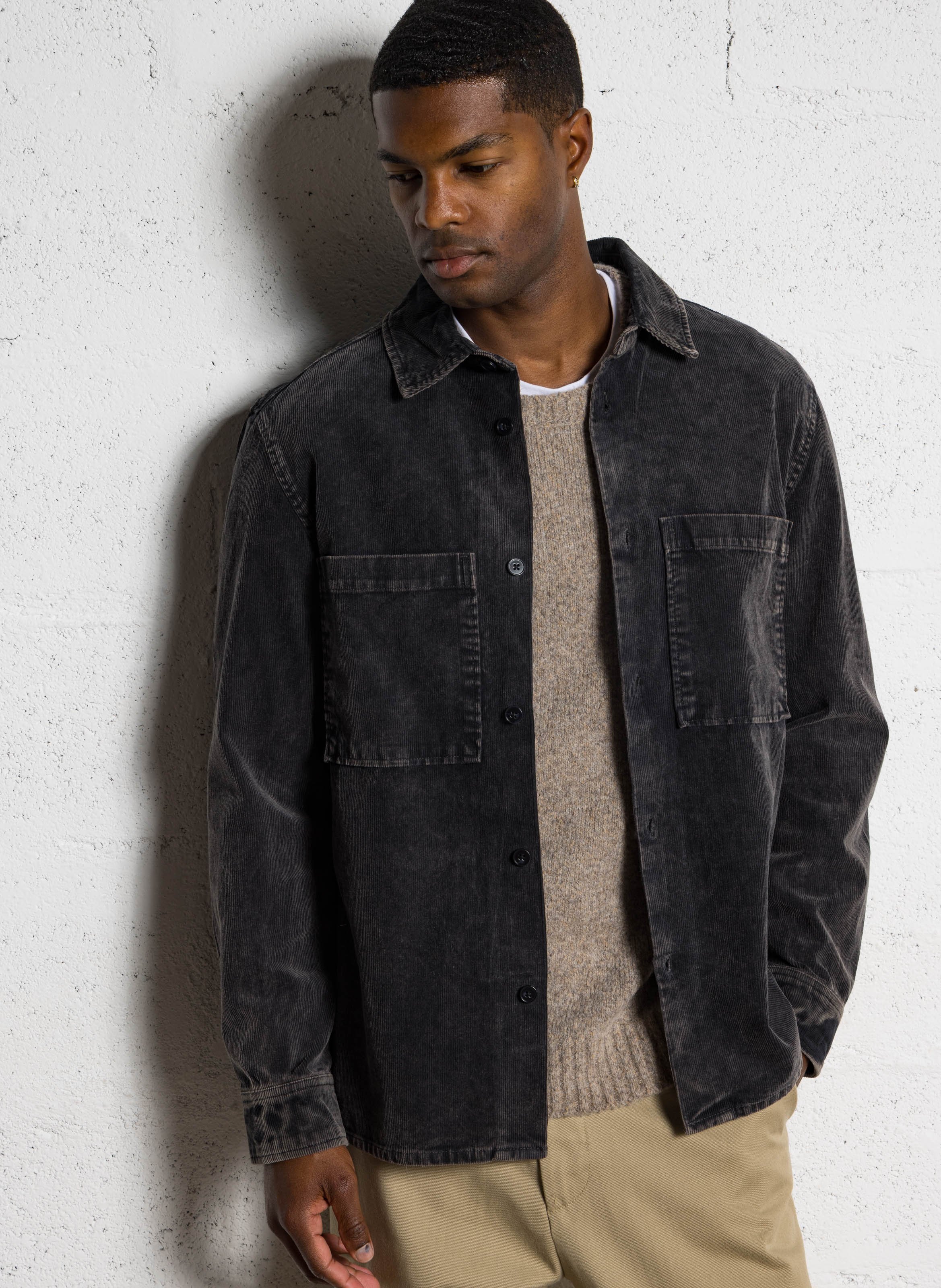 Cotton shirt with classic collar MINIMUM Grey