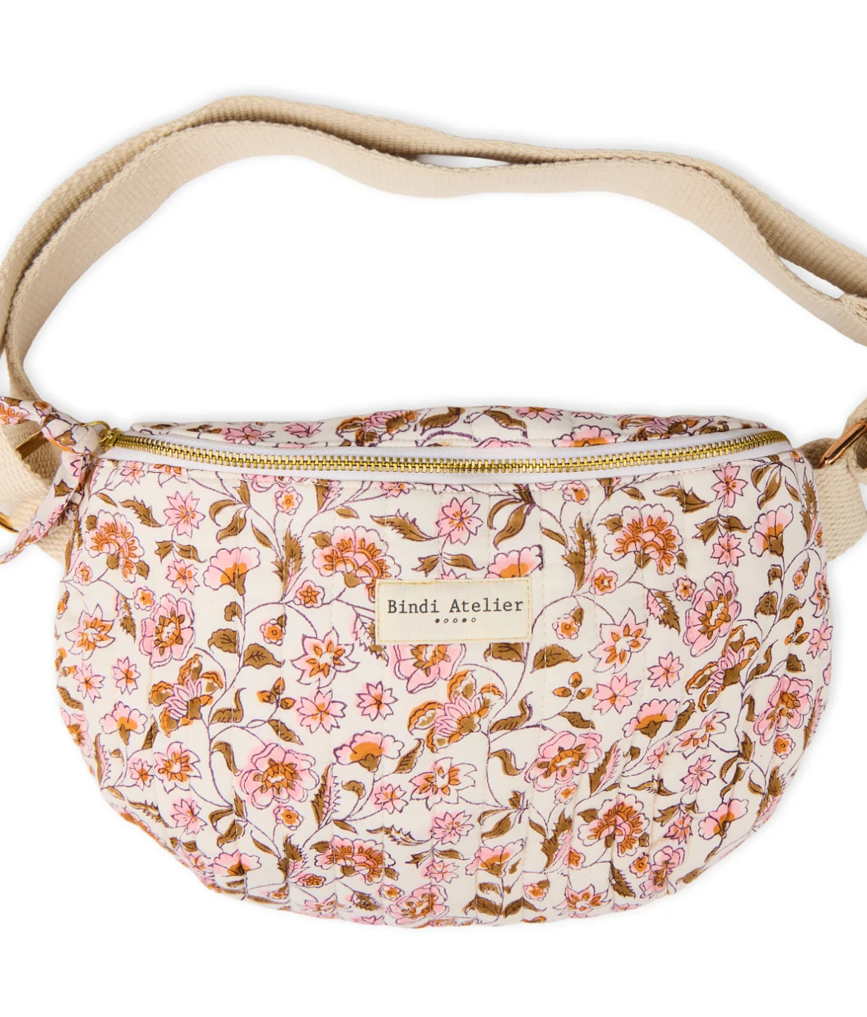 Adult fanny pack with edel print BINDI ATELIER Beige