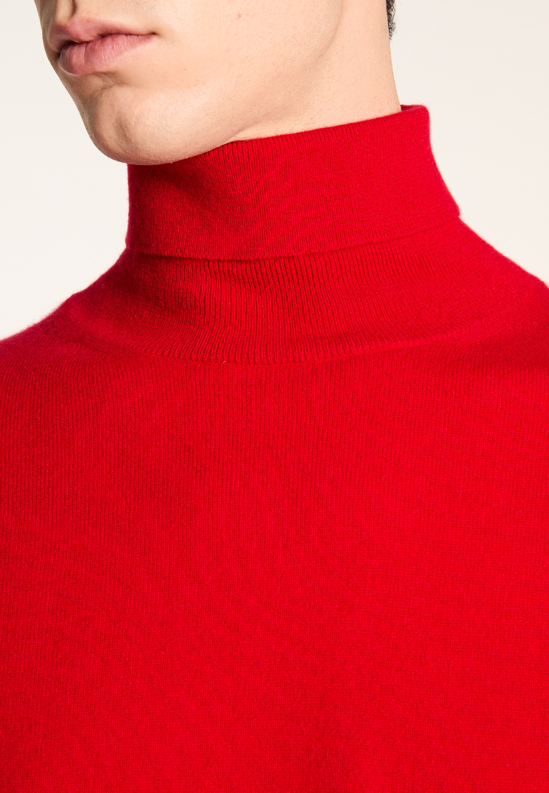 Cashmere polo neck sweater MAISON MONTAGUT Red