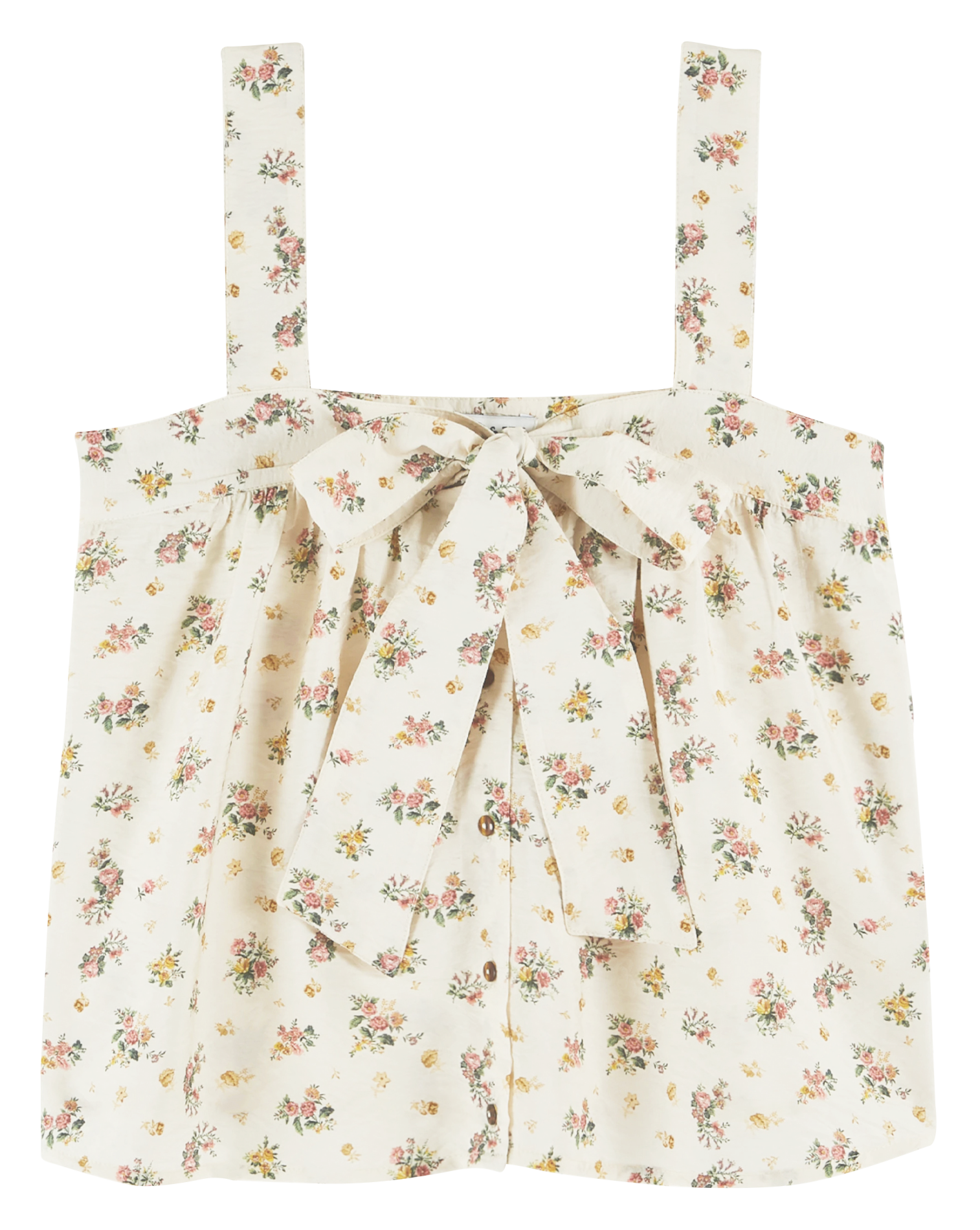 Top court oversize imprimé Beige