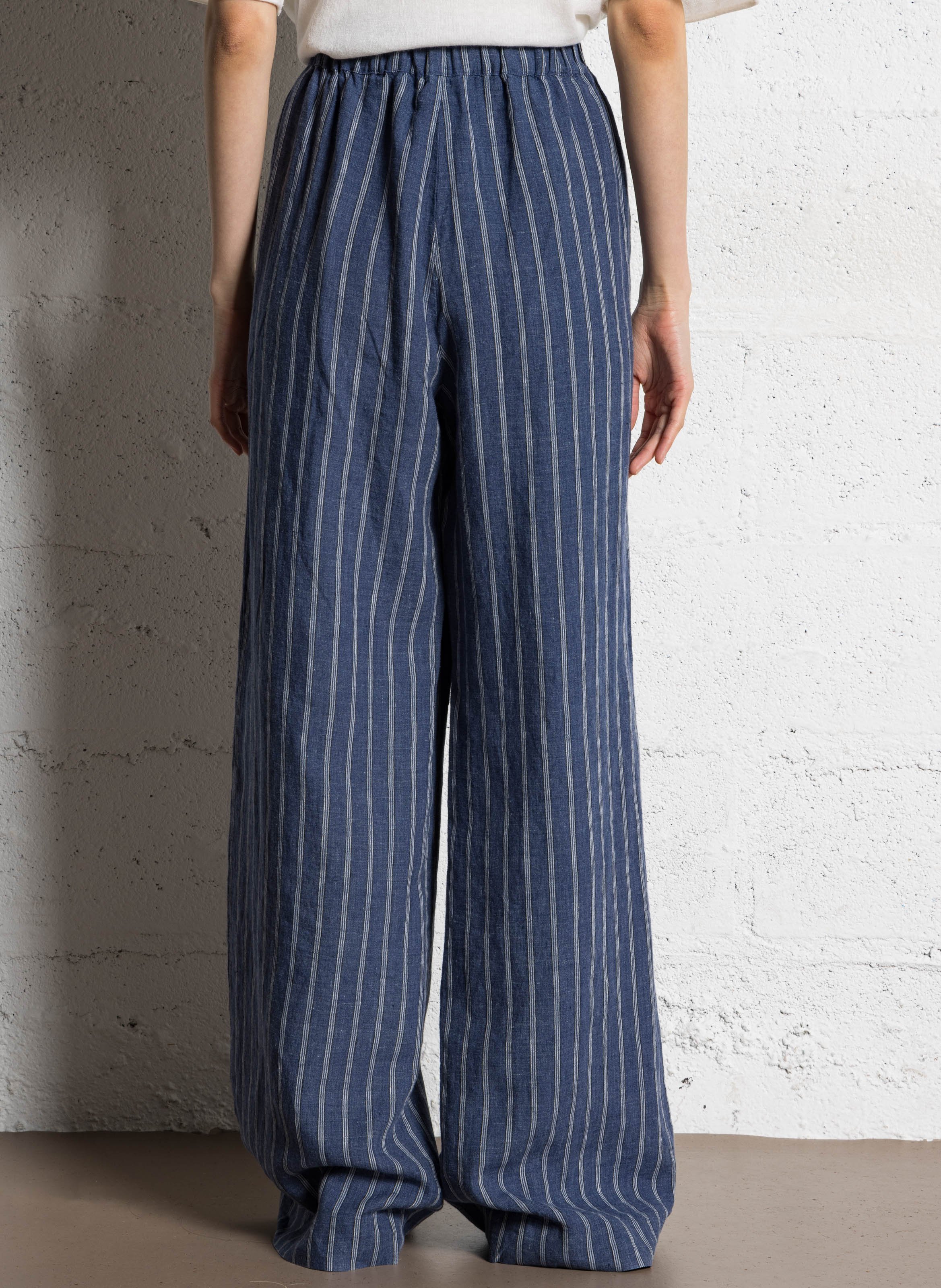 High-waisted wide-leg linen pants JC SOPHIE Blue
