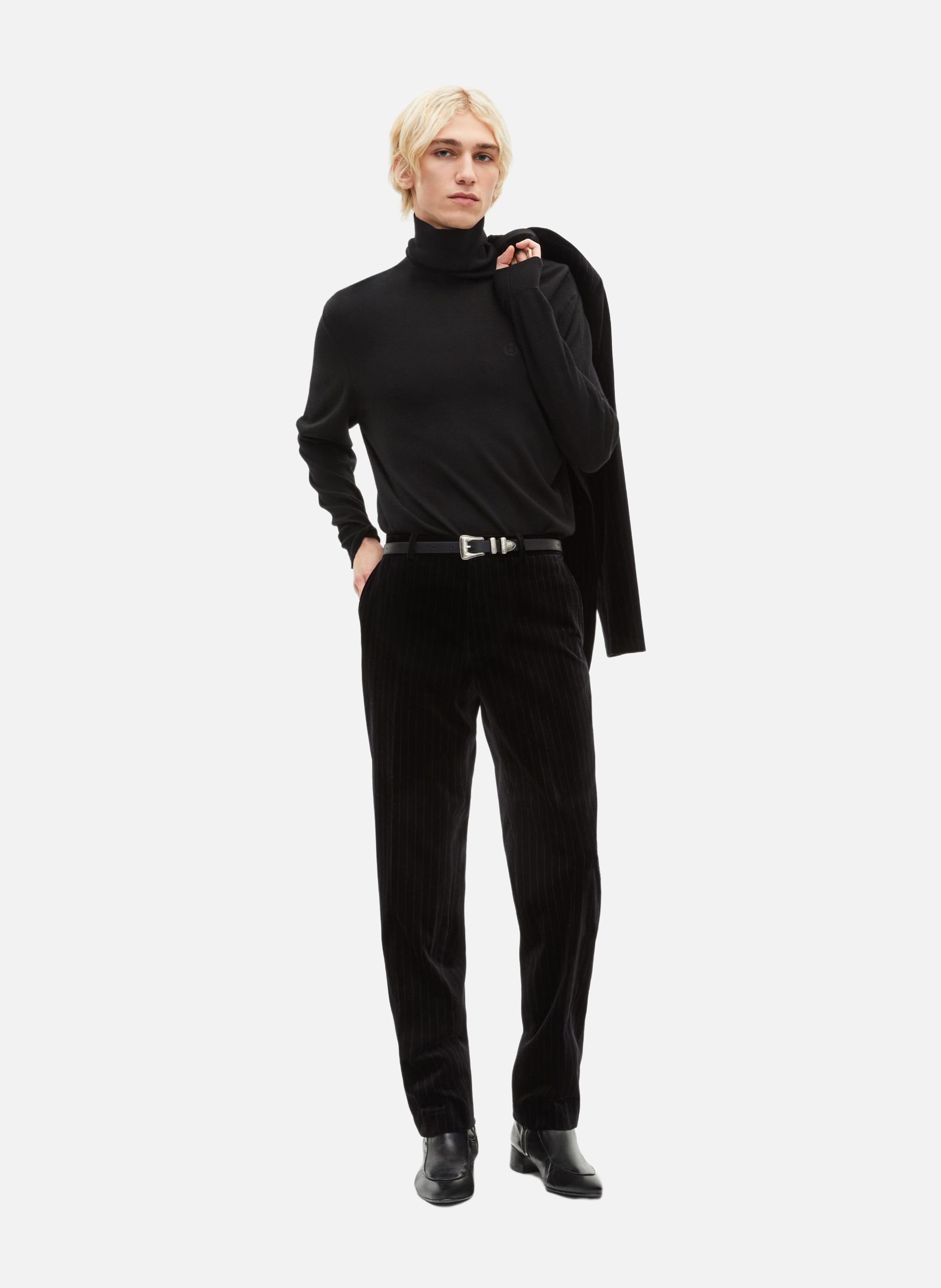 Straight velvet suit trousers THE KOOPLES Black