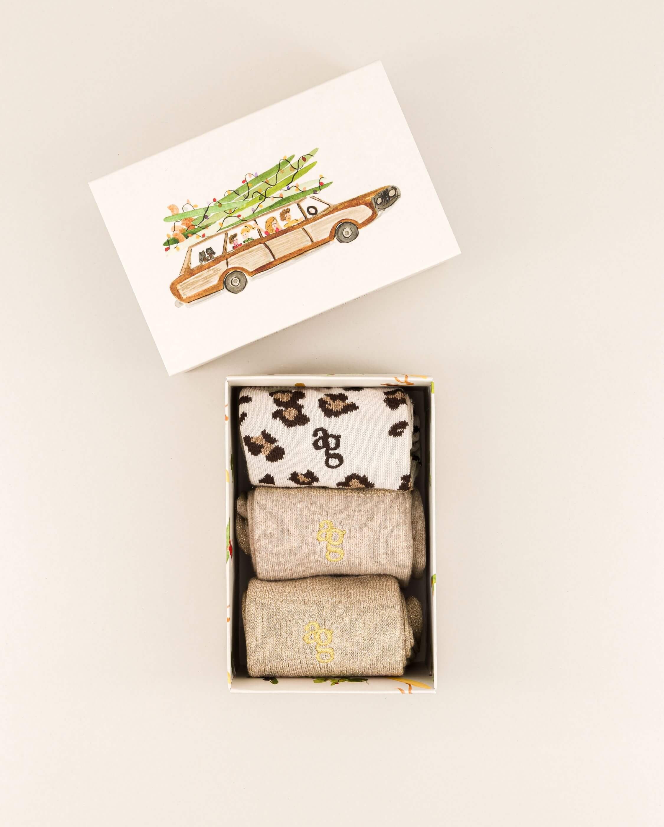 Pack of 3 pairs of women's beige socks ANGARDE Beige