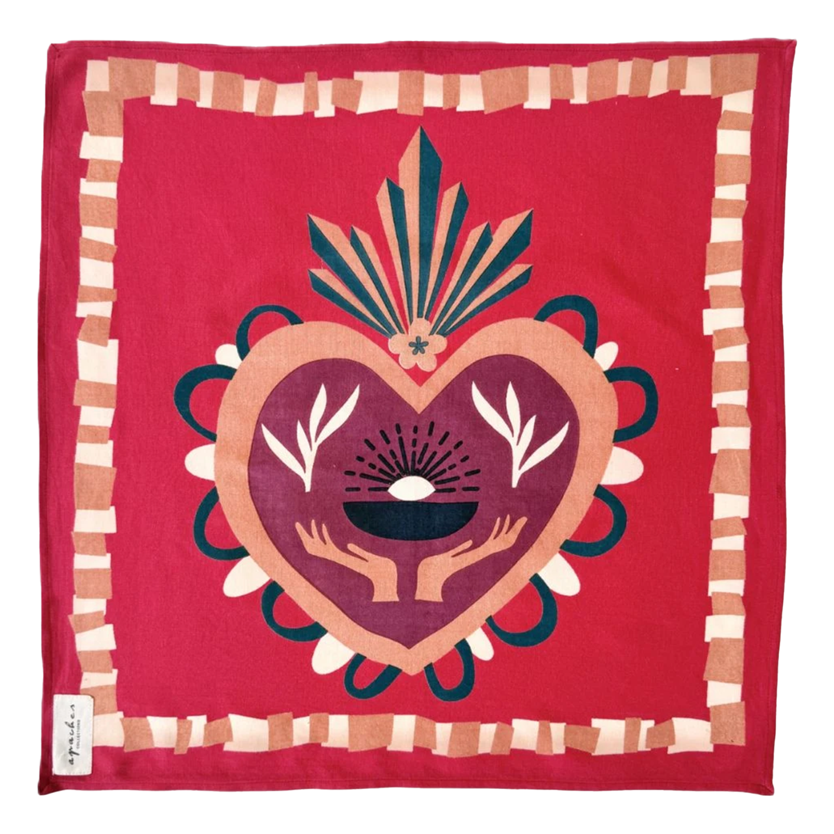Foulard imprimé en coton APACHES COLLECTIONS Rouge